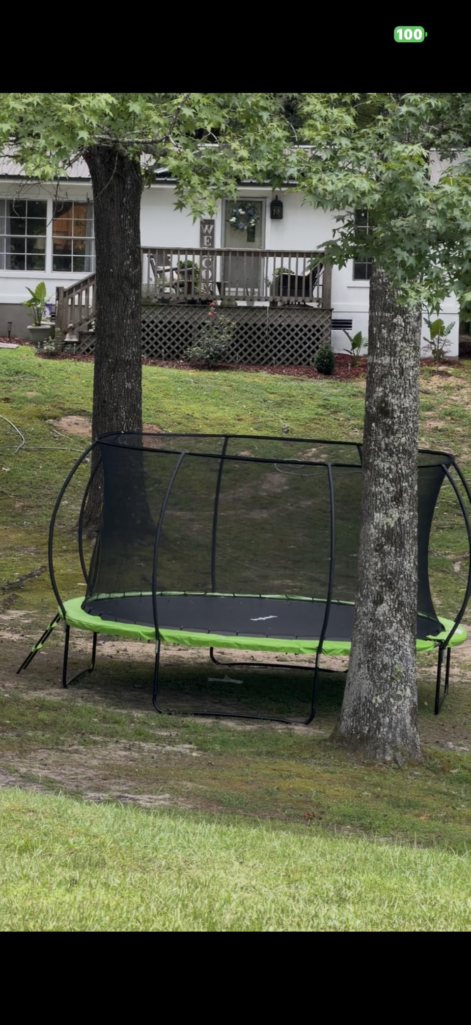 JoyBerri Outdoor Trampoline - with LED Lights, Net, Ladder, ASTM Certified | 8Ft 10Ft 12Ft 14Ft 15Ft 16Ft, 450lb capacity, kids & adults, anti-rust steel, net + ladder + stakes, 5-year protection customer photo 2
