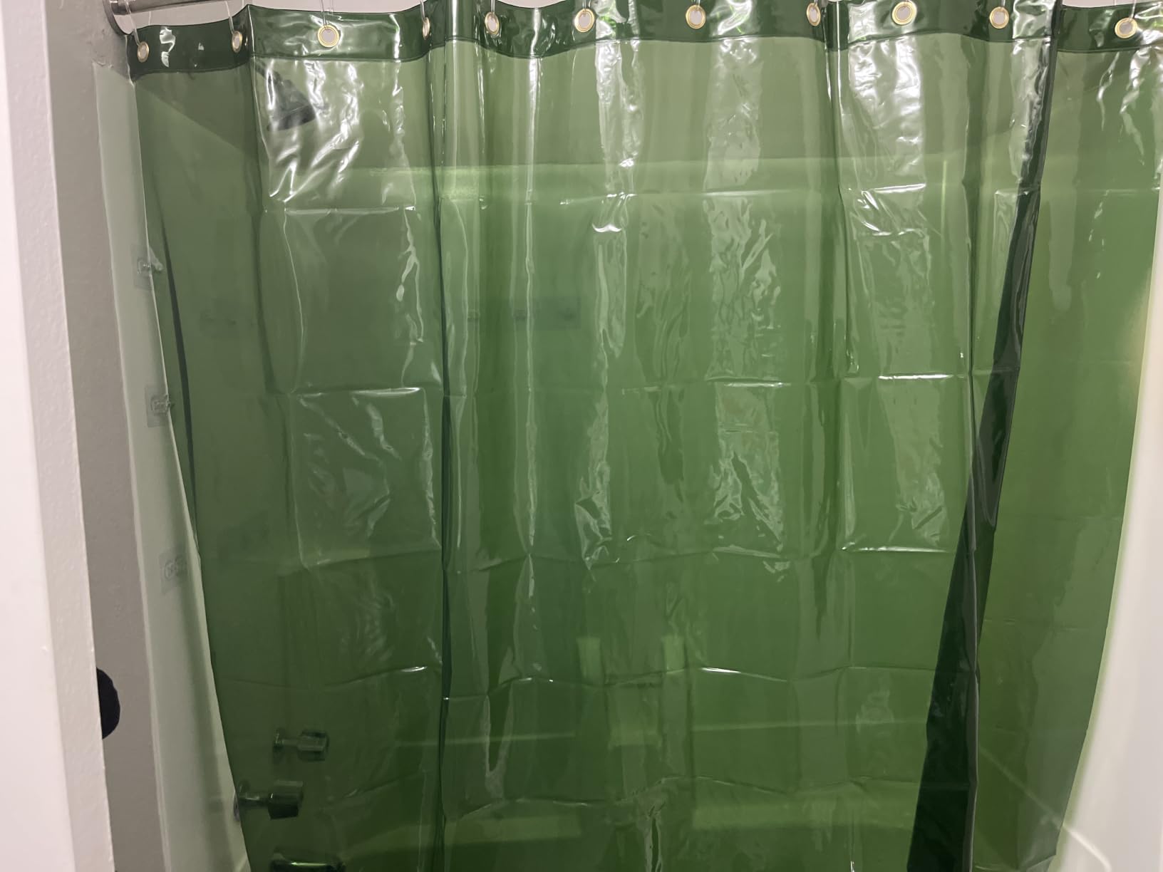 AmazerBath Heavy Duty Shower Curtain Liner, 100% EVA Clear Shower Curtain and Liner 2-in-1, 72x72 Luxury Plastic Weighted Bathroom Cobble Shower Liner, 12 Rustproof Grommets & 3 Heavyweight Stones customer photo 1