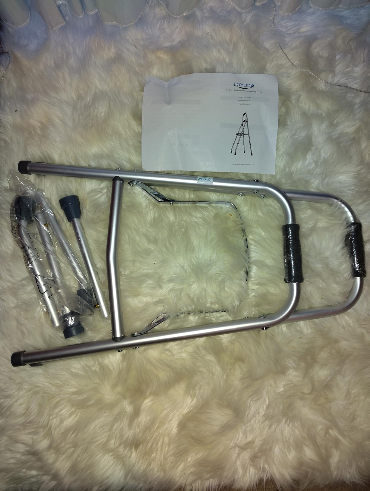 Loyoda Hemi Walker for Seniors, Adjustable One Arm Folding Walker | More stable than a cane, folds easily for storage, adjustable height, comfortable grip, supports up to 250 lb customer photo 1