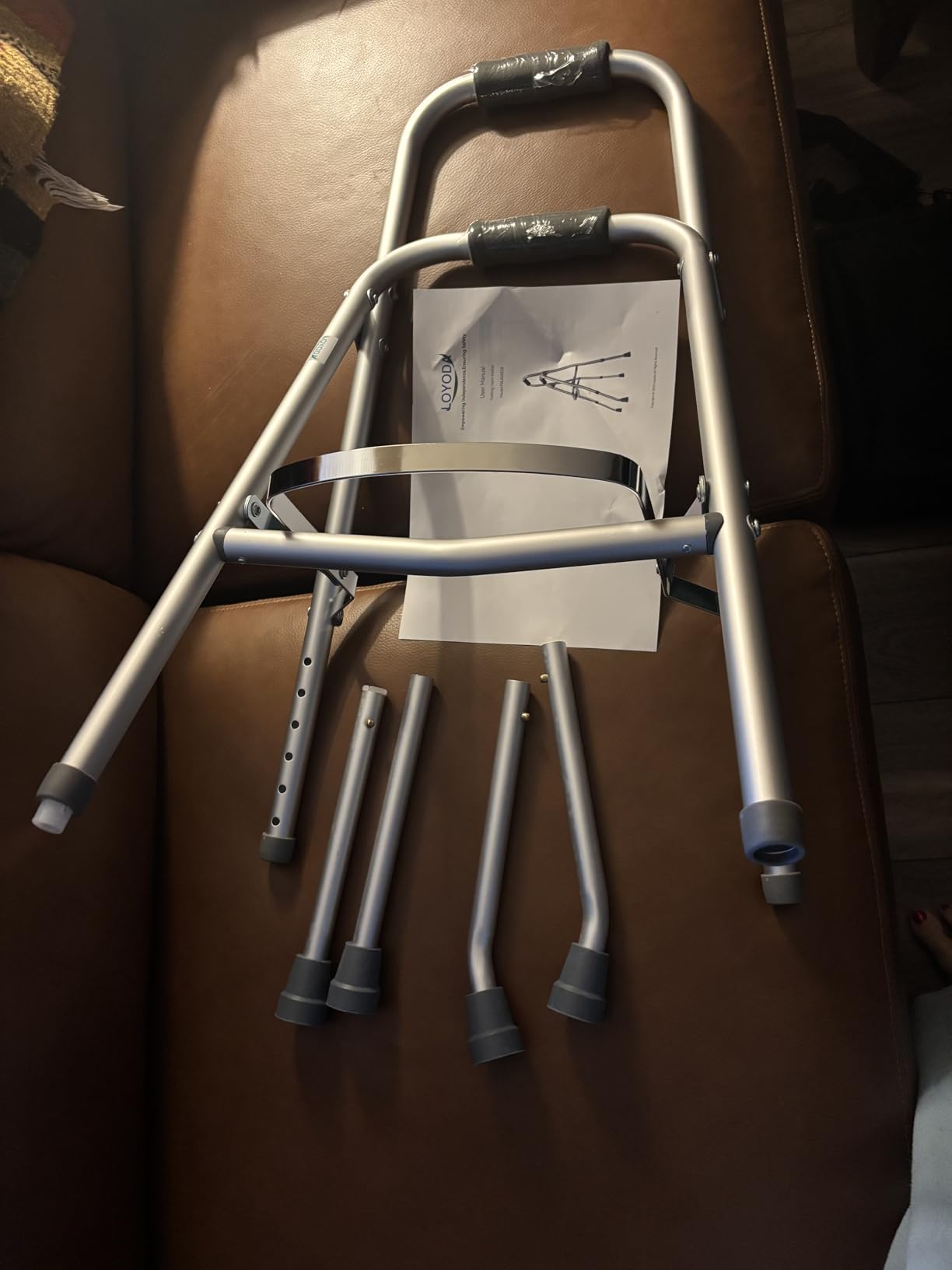 Loyoda Hemi Walker for Seniors, Adjustable One Arm Folding Walker | More stable than a cane, folds easily for storage, adjustable height, comfortable grip, supports up to 250 lb customer photo 2