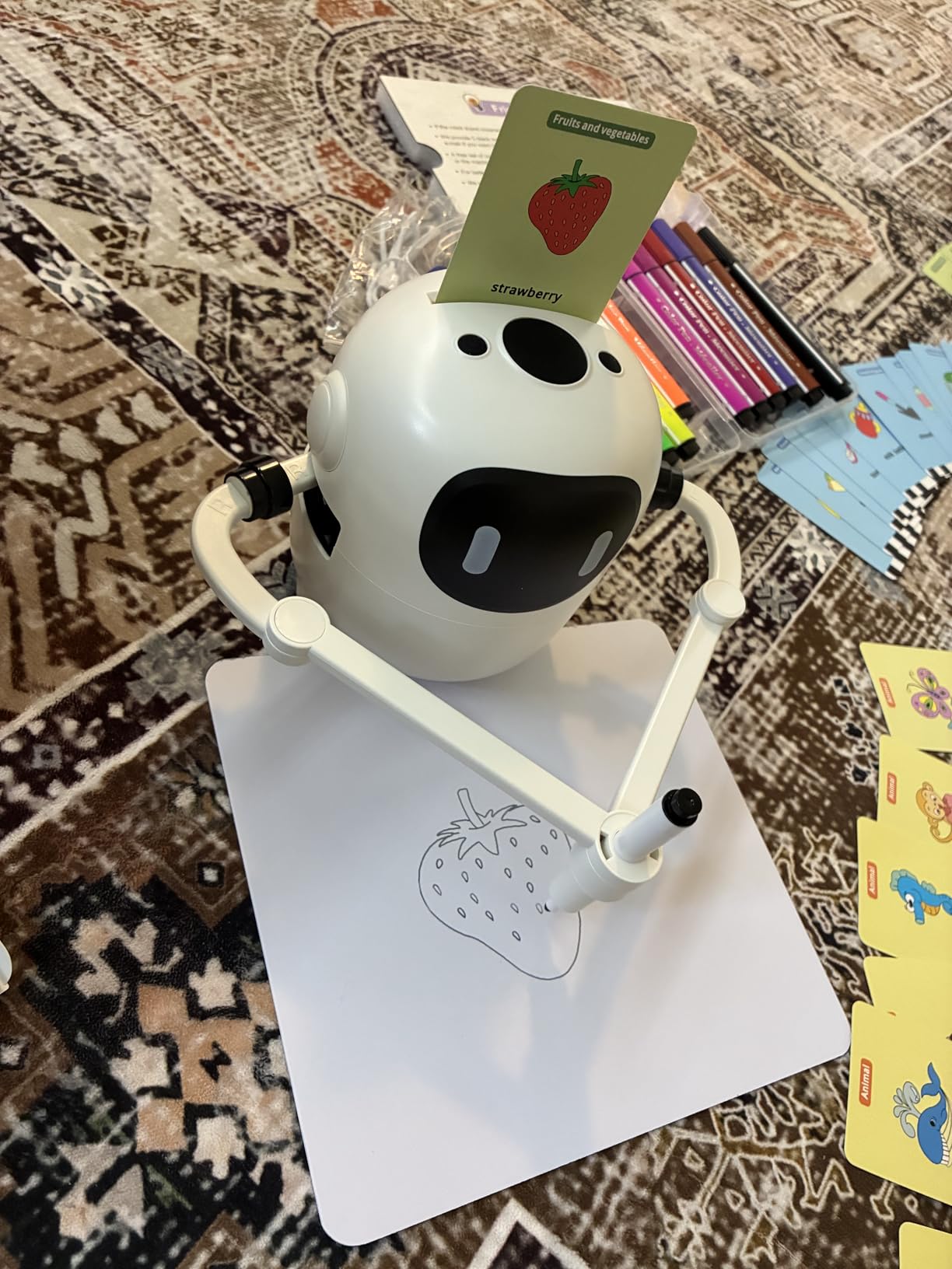 RIVGOT Drawing Robot for Kids with 150 Cards, Voice Interactive Educational Drawing Machine, Montessori Painting Learning Toys for 3 4 5 6 7 8 Year Old Boys Girls Birthday Party customer photo 1