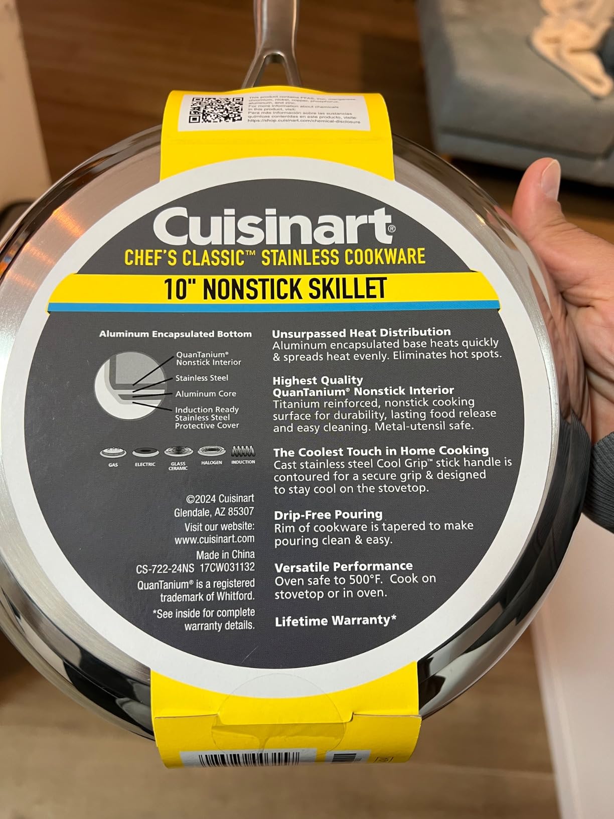 Cuisinart 722-30HNS Chef's Classic Stainless Nonstick 12-Inch Open Skillet with Helper Handle customer photo 2