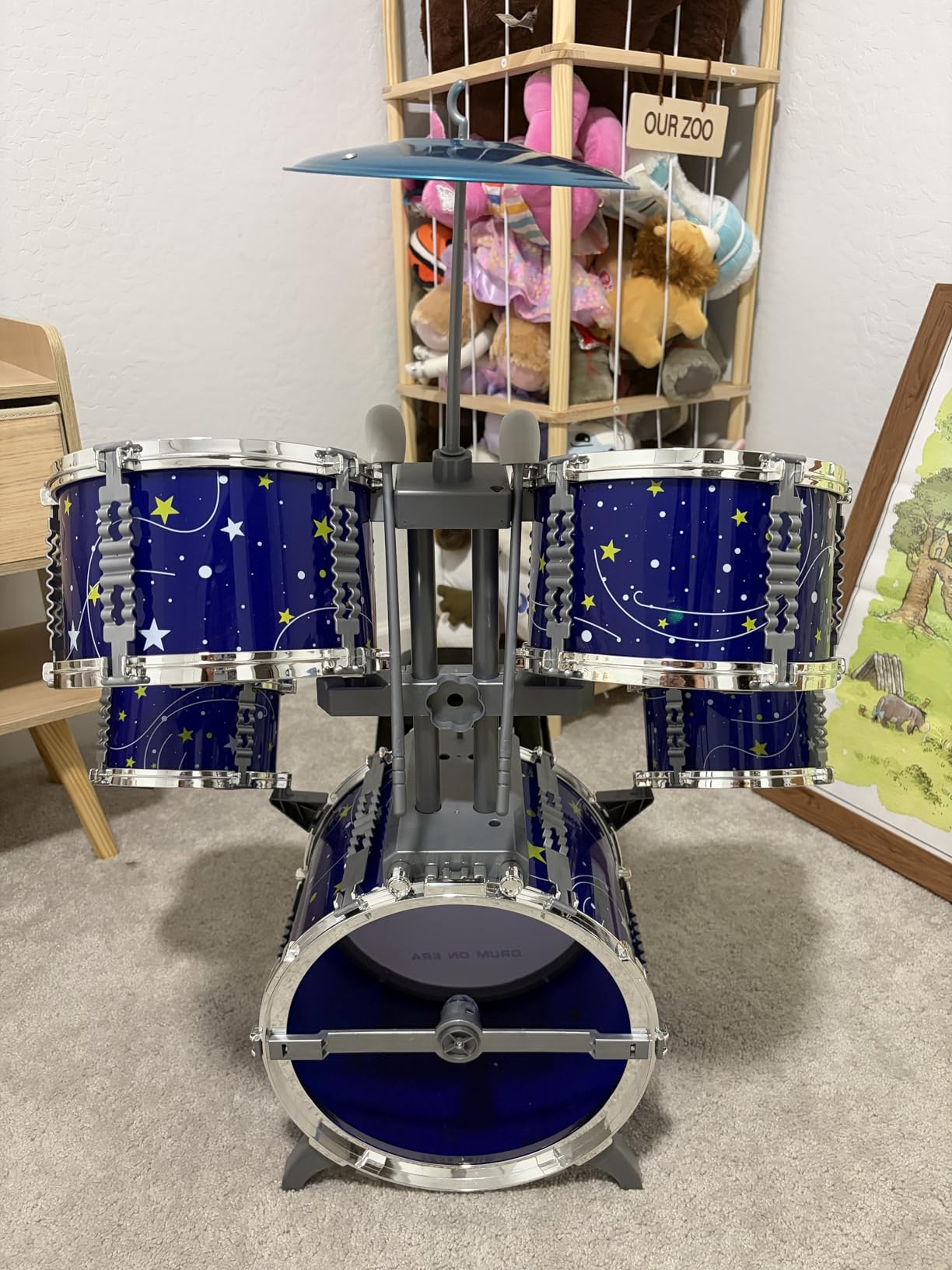 Upgraded Kids Drum Set for Toddlers 1-3, Kids Jazz Drum Ages 3-5, Star Light up Musical Instrument Toys for Boys Girls 2-5 4-6 5-7 ( All Plastic) customer photo 1
