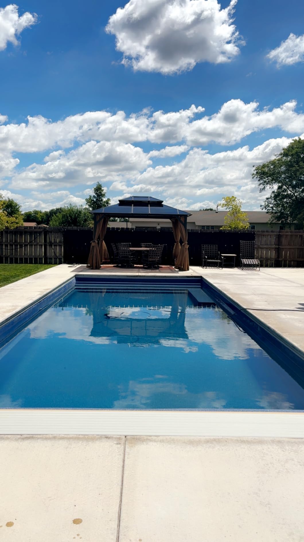Aoxun 12'x10' Hardtop Gazebo with Polycarbonate Double Roof, Brown customer photo 2