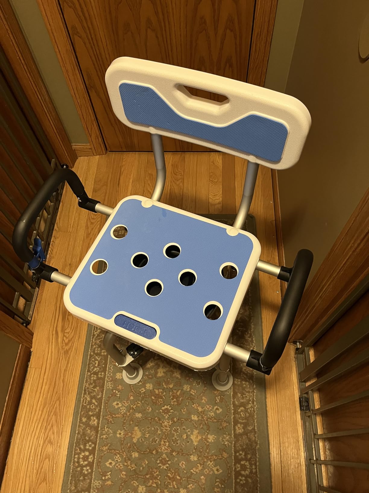Swivel Shower Chair for Seniors Elderly Disabled or Bariatric Adults | Rotating Tub Bath Chair with Arms and Back, 500 lbs Capacity & 5 Levels Adjustable Height, Aluminum Body and No-slip Feet customer photo 2