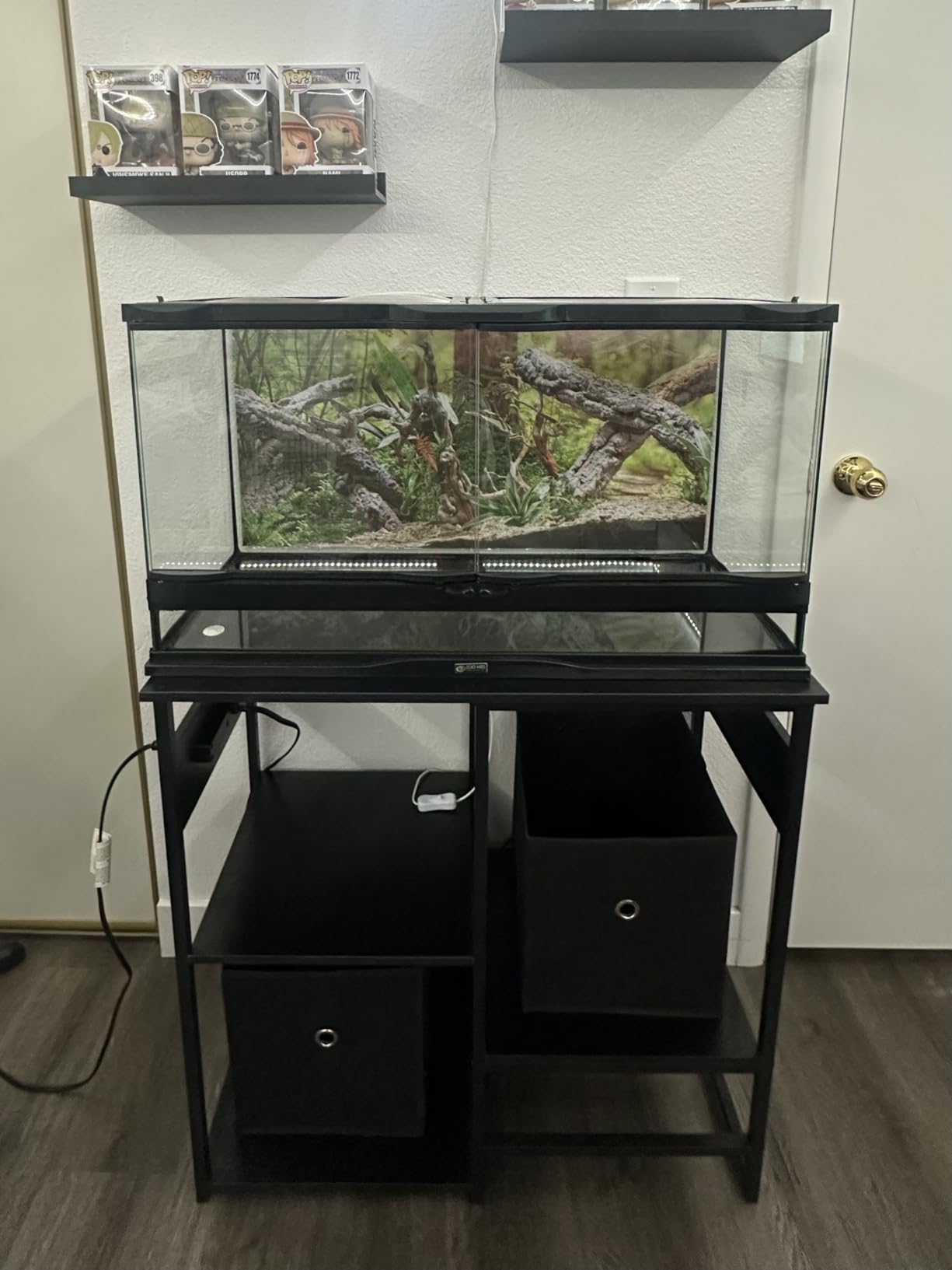 GRLEAF 55-75 Gallon Aquarium Stand: 1000LB Capacity, Built-In Power Outlets, 3-Tier Shelves for Fish Tank Accessories Storage, Heavy-Duty Steel/Wood Hybrid for Fish & Reptile Tanks | Excludes Tank customer photo 1