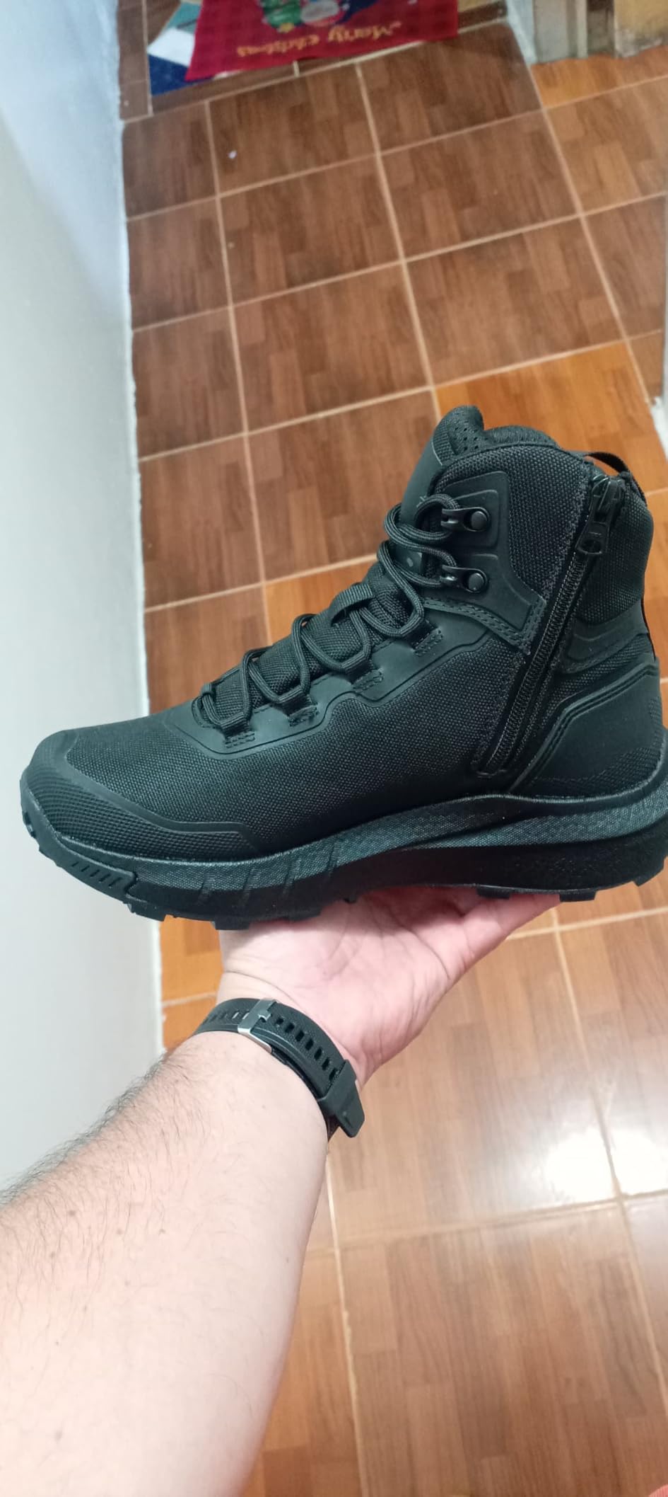 NORTIV 8 Men's Tactical Hiking Boots Lightweight Cushion | Side Zipper Motorcycle Combat Boots with Arch Support Sole for All Day Comfort, Outdoor Hiking Military Use 8In Terrascope customer photo 2