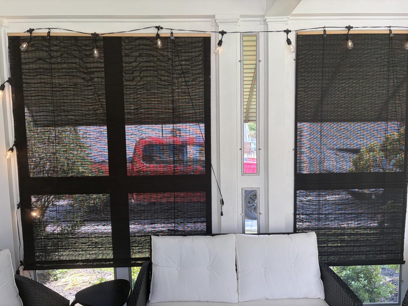 BAYUE Bamboo Blinds for Interior Windows, Roll Up Light Filtering, 23x48 in customer photo 2