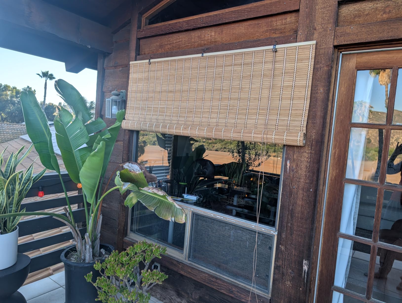 36x72 Inch Bamboo Blinds for Interior Windows, UV Protection Roman Bamboo Curtains, Carbonized customer photo 2