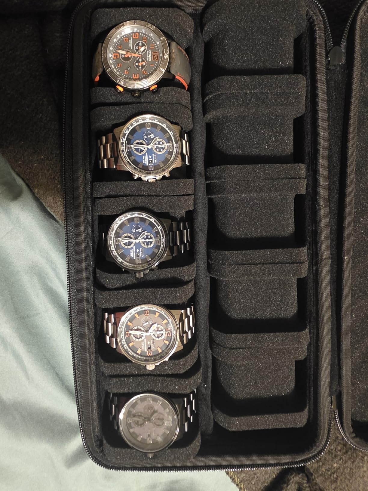 18 slots Watch Case, Hard Watch travel Case Storage box Organizer for Men and Women, with anti-move soft watch pillow customer photo 1