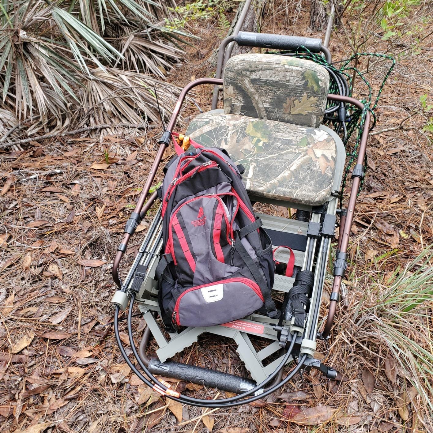Goplus Folding Deer Cart with Polyester Liner, 550 LBS Heavy-Duty Hunting Game Hauler with 20
