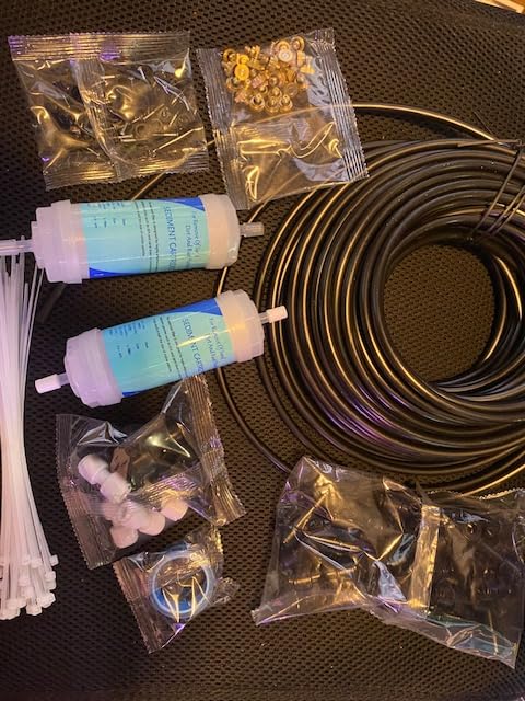 Maotong 100FT Mister for Outside Patio Misting Cooling System, 100FT (30M) Misting Line+32 Brass Mist Nozzles+Water Filter, Outdoor Mister System for Garden Greenhouse Trampoline Waterpark customer photo 2