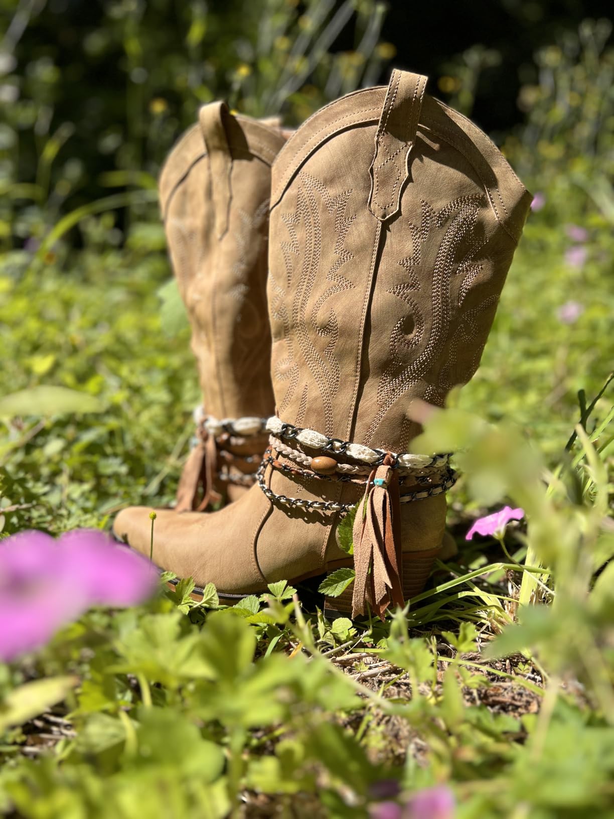 IUV Cowboy Boots For Women Western Cowgirl Boots Mid Calf Snip Toe customer photo 2
