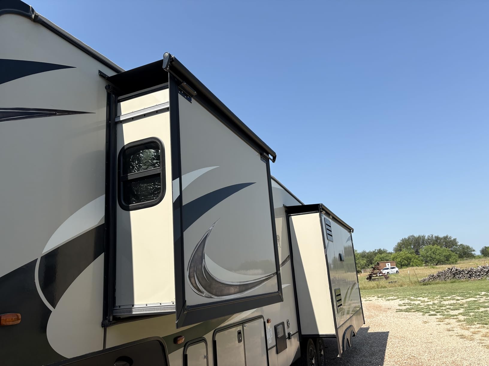 CLee Zen RV Slide-Out Awning Cover Full Kit Black, Disassembly-Free Adjustment, Design Quick Fabric Tension Control, All-Weather Protection, Fits Most RV Models, 15'6