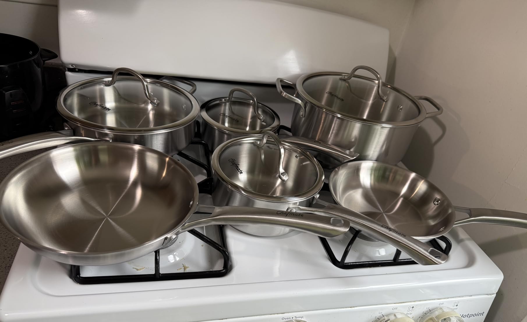 Stainless Steel Cookware Set,Tir-Ply Pots and Pans Set,10 Pcs Stainless Steel Induction Kitchen Cookware Sets,PFOA Free, Frying Pans, Butter warmer,Saute Pan & Stock Pot,Compatible with All Cooktops customer photo 2