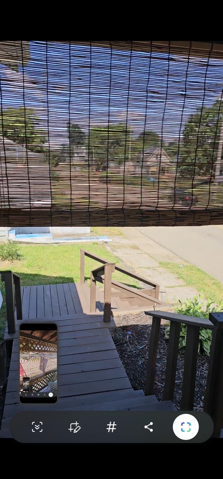 Retro Bamboo Shades Roll Up Blinds Outdoor Brown Roller Window Shades with Lift Patio Blinds customer photo 2