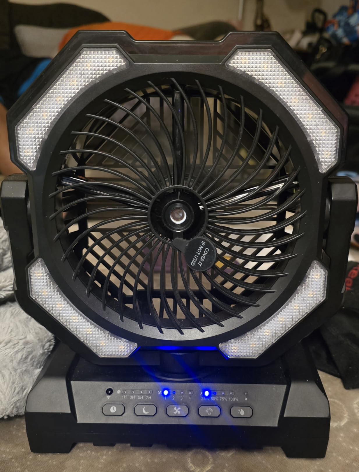 Camping Misting Fan, 24000mAh Portable Battery Powered Fan with Mist, Light | 9oz Water Tank, 2 Mode Last 5H Mister, Rechargeable, 120H Cooling, 4 Speeds, Sleep Mode, for Outdoor Gear, Travel Essentials customer photo 2