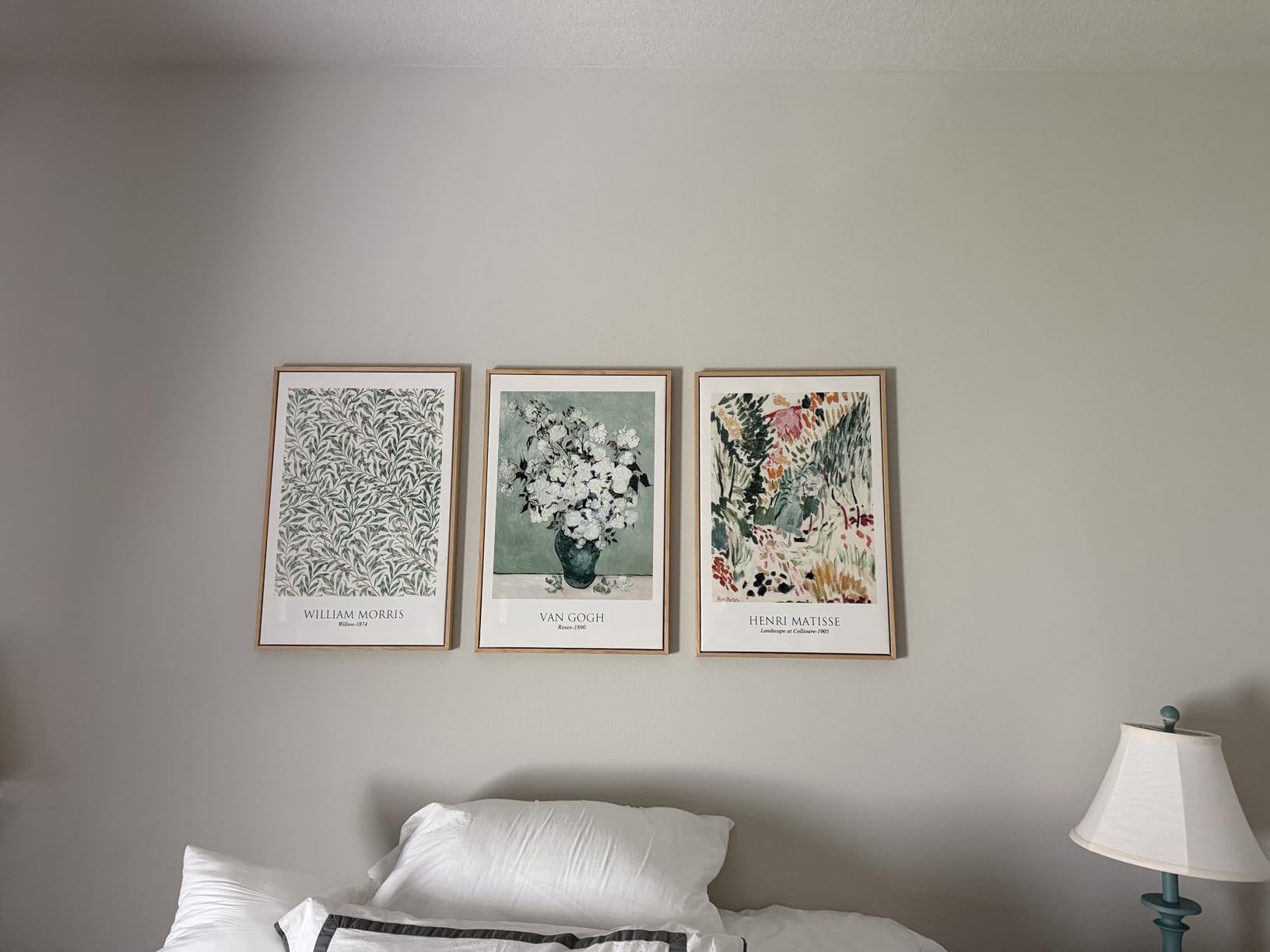 Framed Large William Morris Canvas Wall Art Set of 3, Vintage Nature Floral Artwork Prints, Boho Neutral Botanical Wall Decor for Living Room, Bedroom, Hallway and Office, Total Size 30x60 customer photo 2