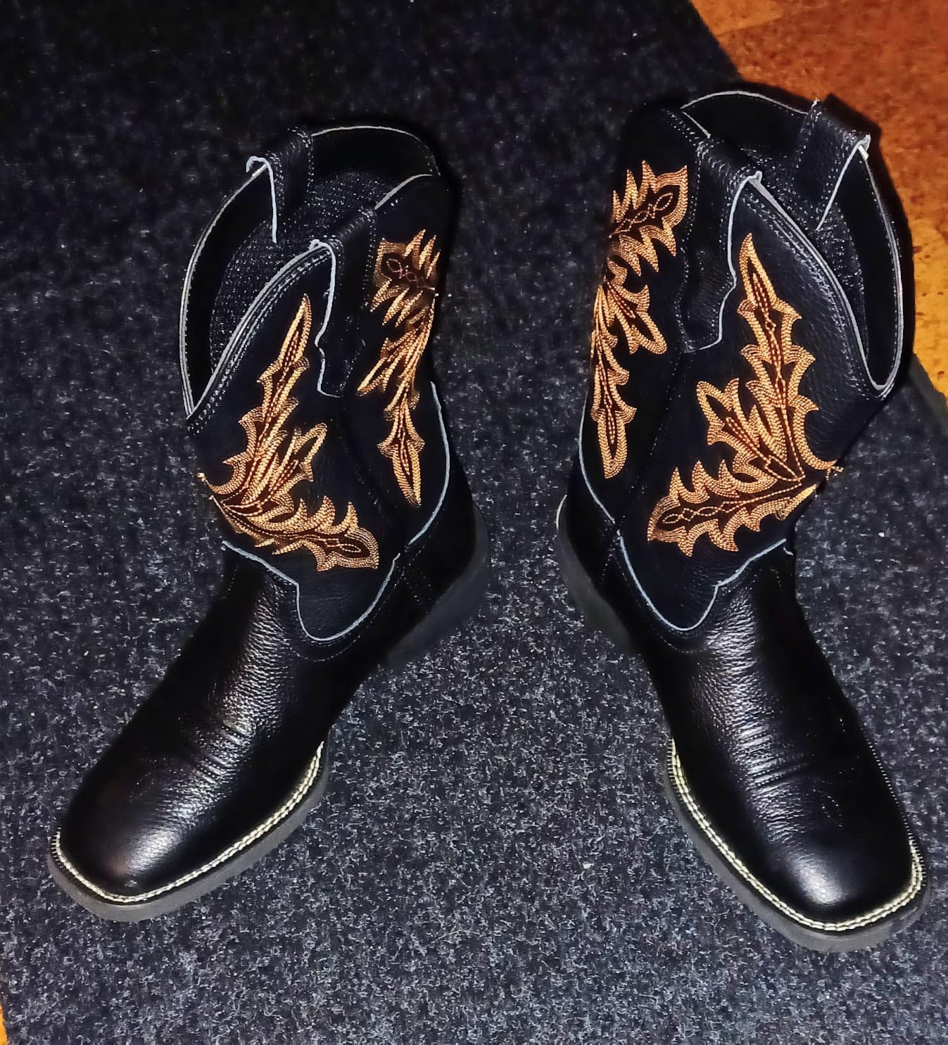 SUREWAY Cowboy Boots For Men, 10 Inch Pull on Square Toe Western Boot customer photo 1