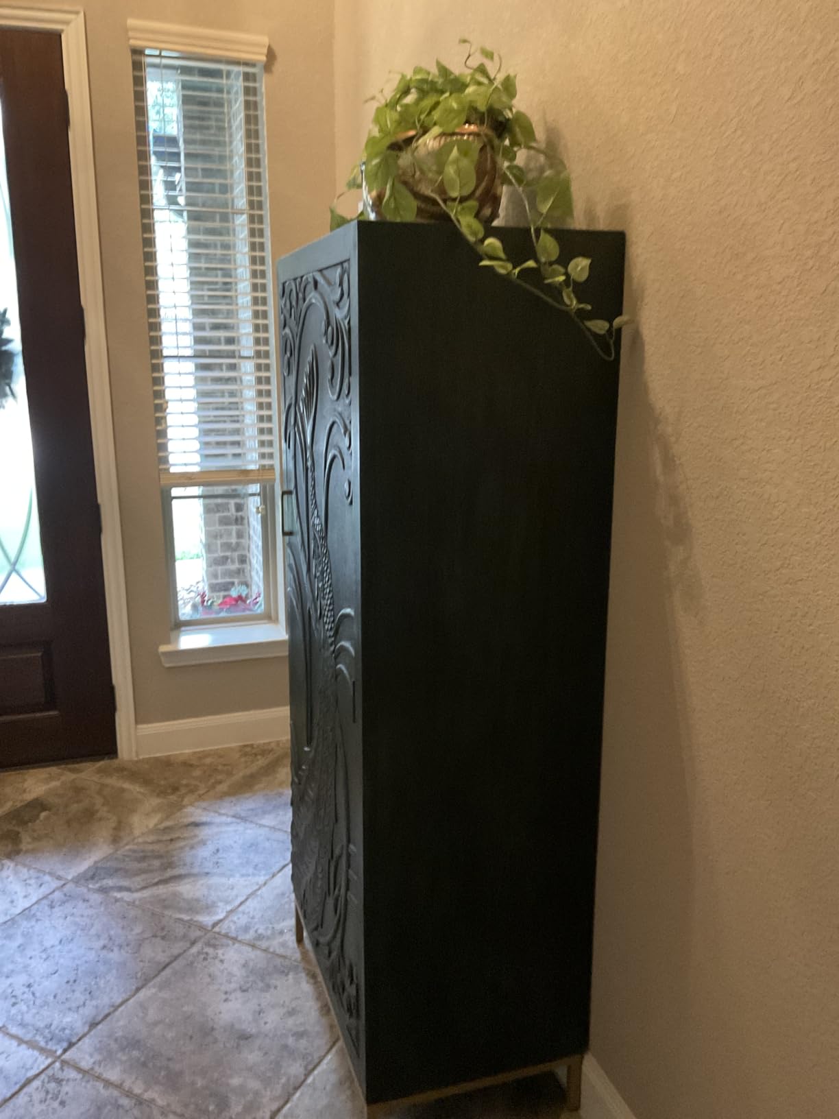 MY ROVALA Silk Plants for Home Decor Indoor in Pot Realistic Artificial Plants Hanging Faux Plants Indoor Fake Potted Plants for Shelves Bedroom Bathroom Trailing Plant, Fake Pothos Ivy (Dark Green) customer photo 1