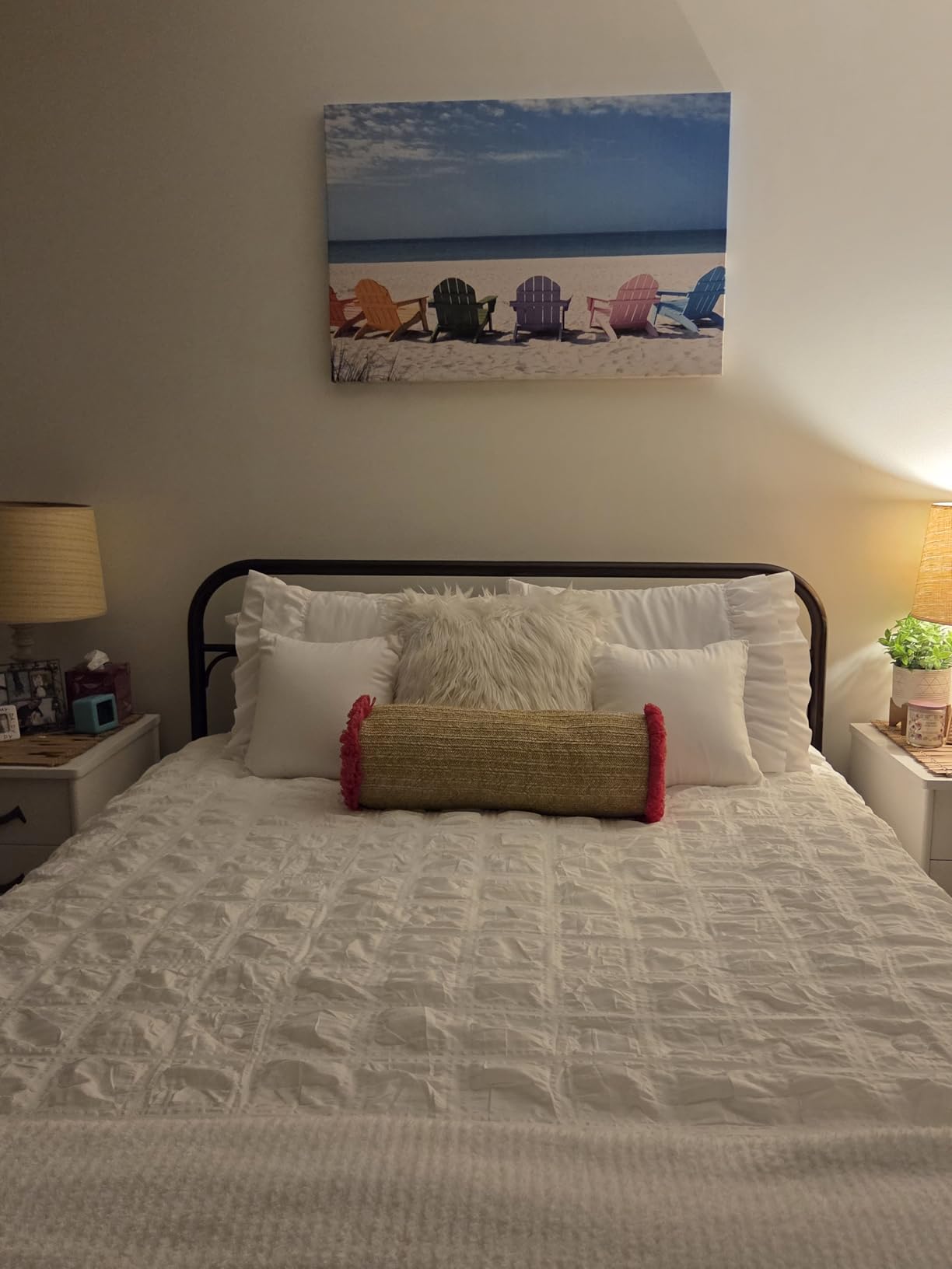Cooling Comforter Seersucker Plaid Queen Size, Q-Max 0.45 Lightweight Cooling Blanket, Breathable Silk Smooth Summer Bedding Quilt for Hot Sleepers Night Sweats Khaki customer photo 2