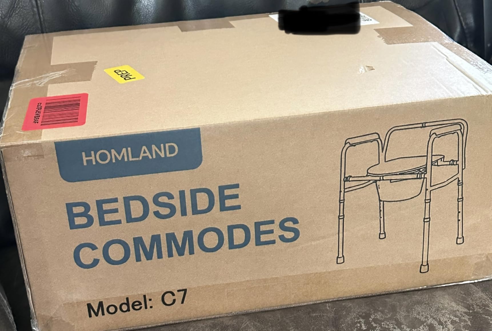 HOMLAND 3-in-1 Bedside Commode Toilet with Sturdy Dual-Crossbar, 350lb customer photo 1