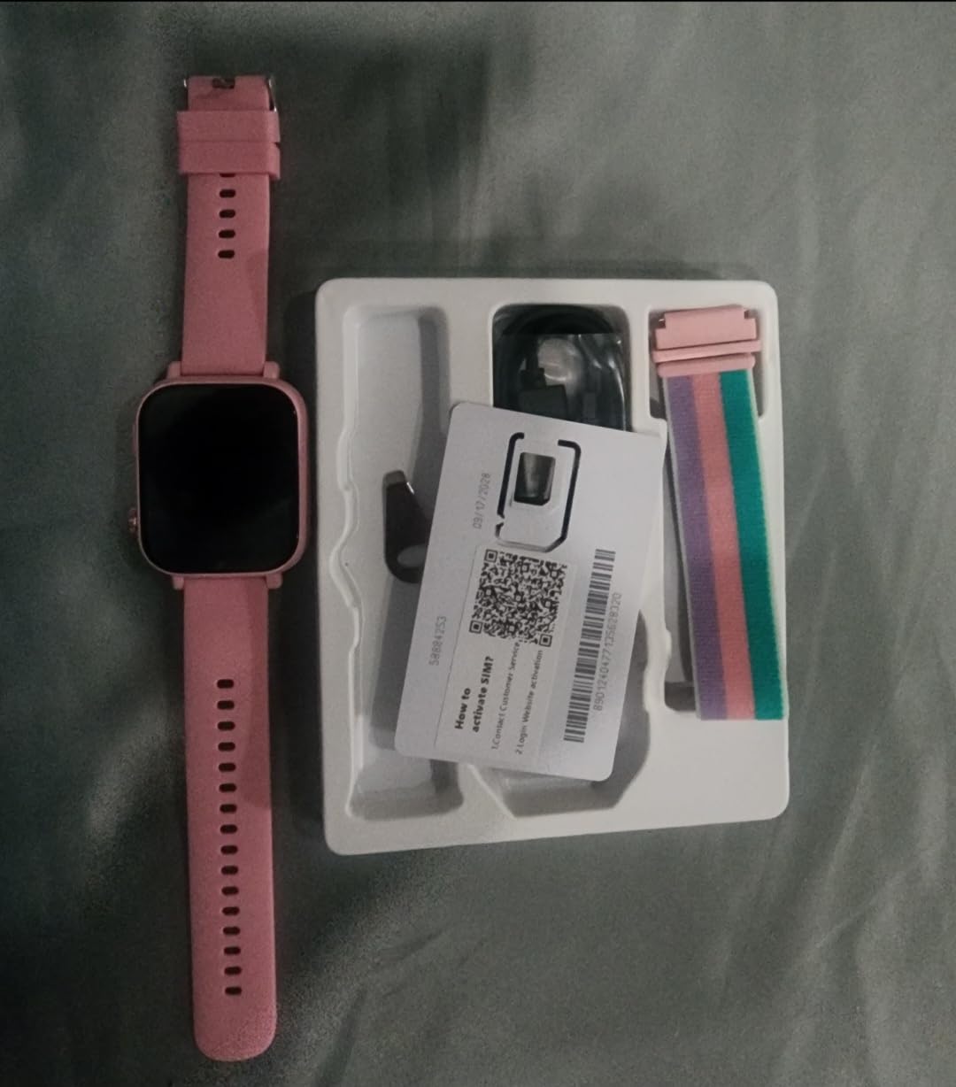 4G Kids Smart Watch Phone GPS, Smartwatch for Boys Girls Ages 4-12 Years with Video Call Chat Class Mode SOS Camera Alarm Games Parental App Touch Watch Gifts for Children (Includes SIM Card) Pink customer photo 1