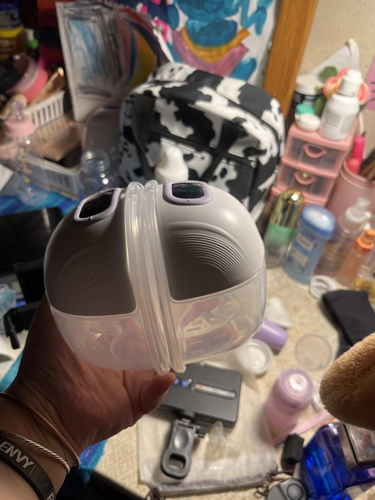 Breast Pump Hands Free, Wearable Breastfeeding Pump with 4 Modes & 9 Levels, Portable Electric Breast Pump, Strong Suction, Discreet & Smart Display, 19/21/24mm Insert/Flange, 2 Pack customer photo 2