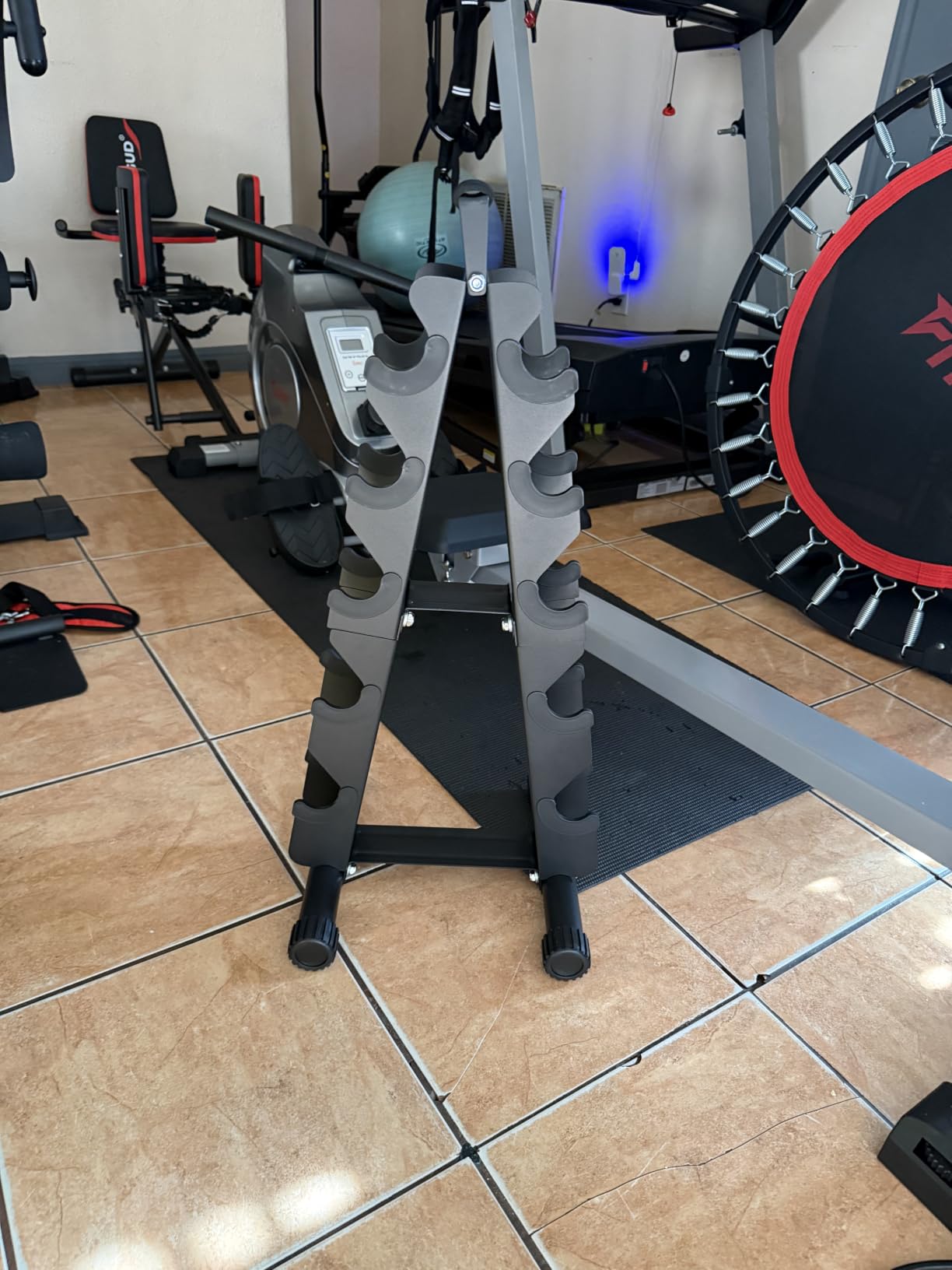 AmazeFan 5 Tier | 3-Tier Dumbbell Rack Stand Only, A-Frame Design Weight Rack with Handle, Weights Metal Strength Training Dumbbells Storage Rack for Home Gym Space Saver (Dumbells not Included) customer photo 1