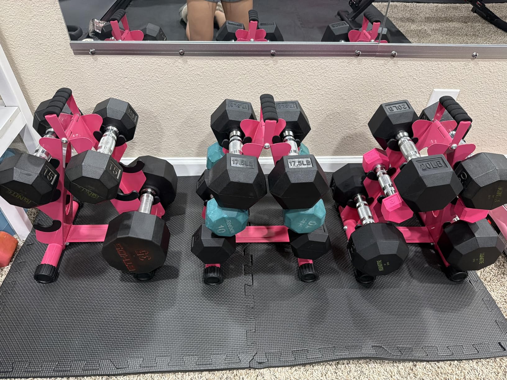 AmazeFan 5 Tier | 3-Tier Dumbbell Rack Stand Only, A-Frame Design Weight Rack with Handle, Weights Metal Strength Training Dumbbells Storage Rack for Home Gym Space Saver (Dumbells not Included) customer photo 2