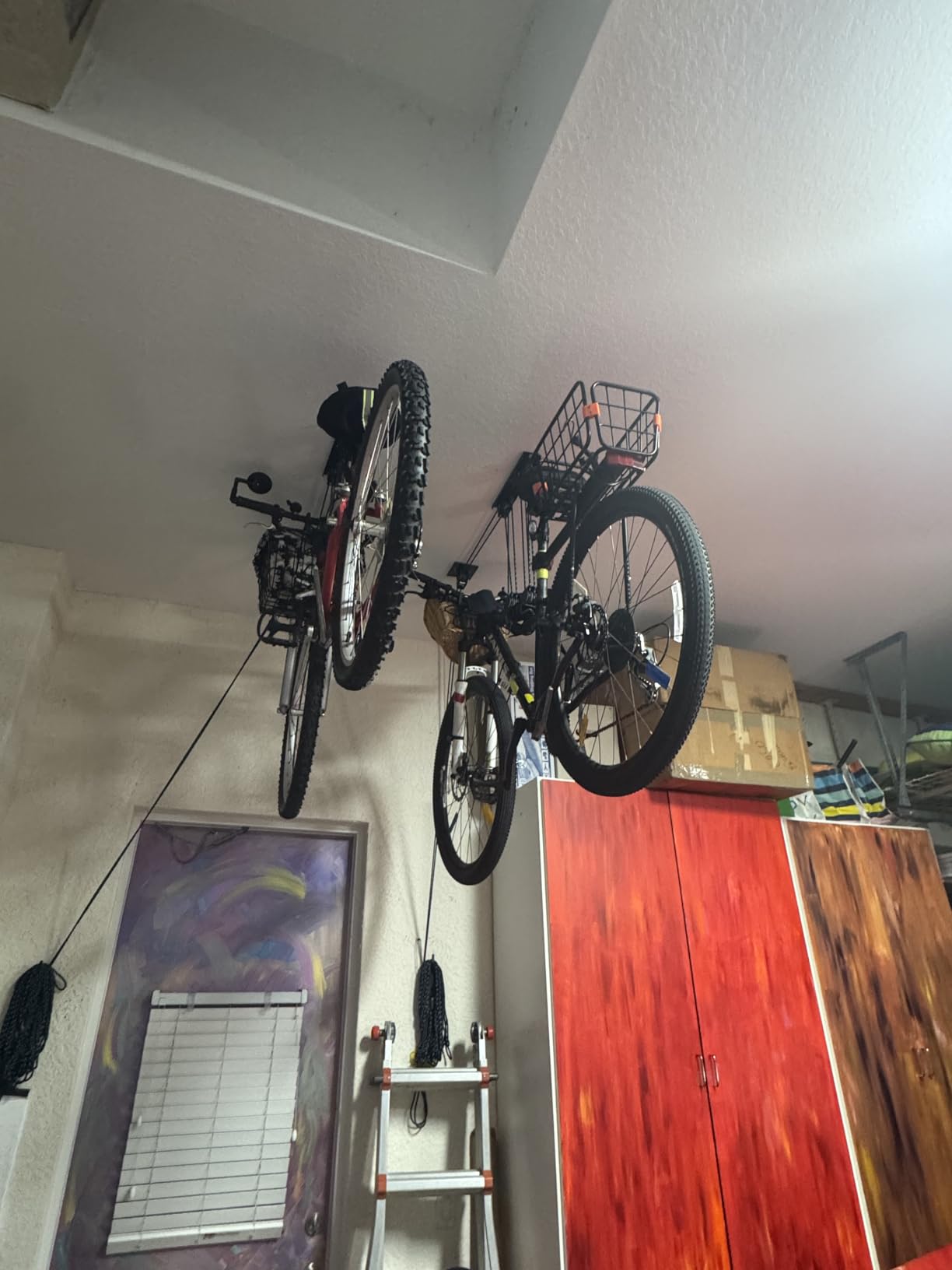 StoreYourBoard Bike Hoist for Garage Ceiling, Pulley Lift System, No Slip | Bike Pulley System for Garage, Bike Lift, Ebike Hoist, 4 to 1 Pulley, Fits All Garage Heights customer photo 1
