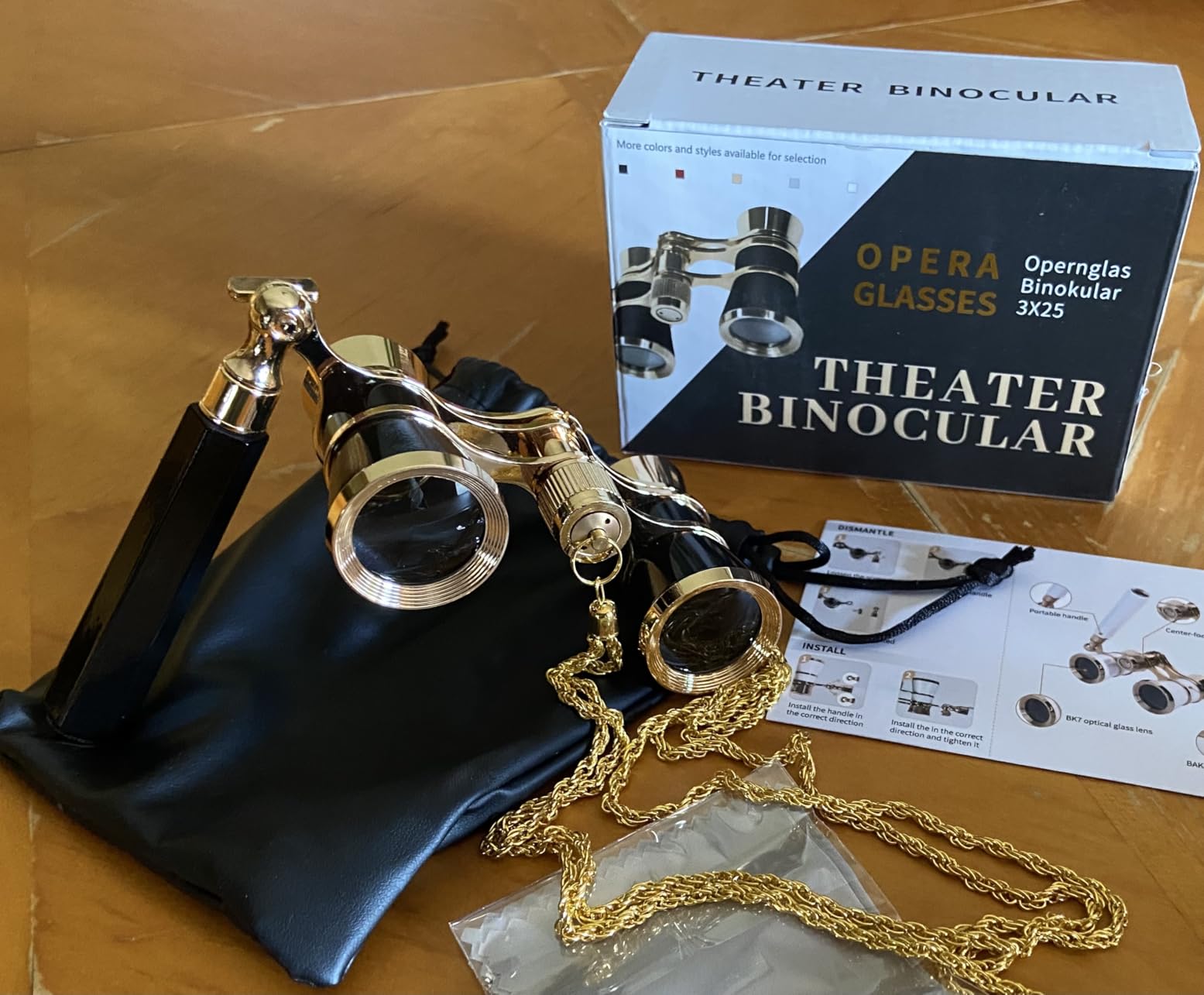 3X25 Opera Glasses for Women Theater Glasses for Concert with HD Optics | Mini Compact Binoculars with Retractable Handle & Exquisite Chain Vintage Portable Costume Binoculars for Musical Cinema customer photo 2