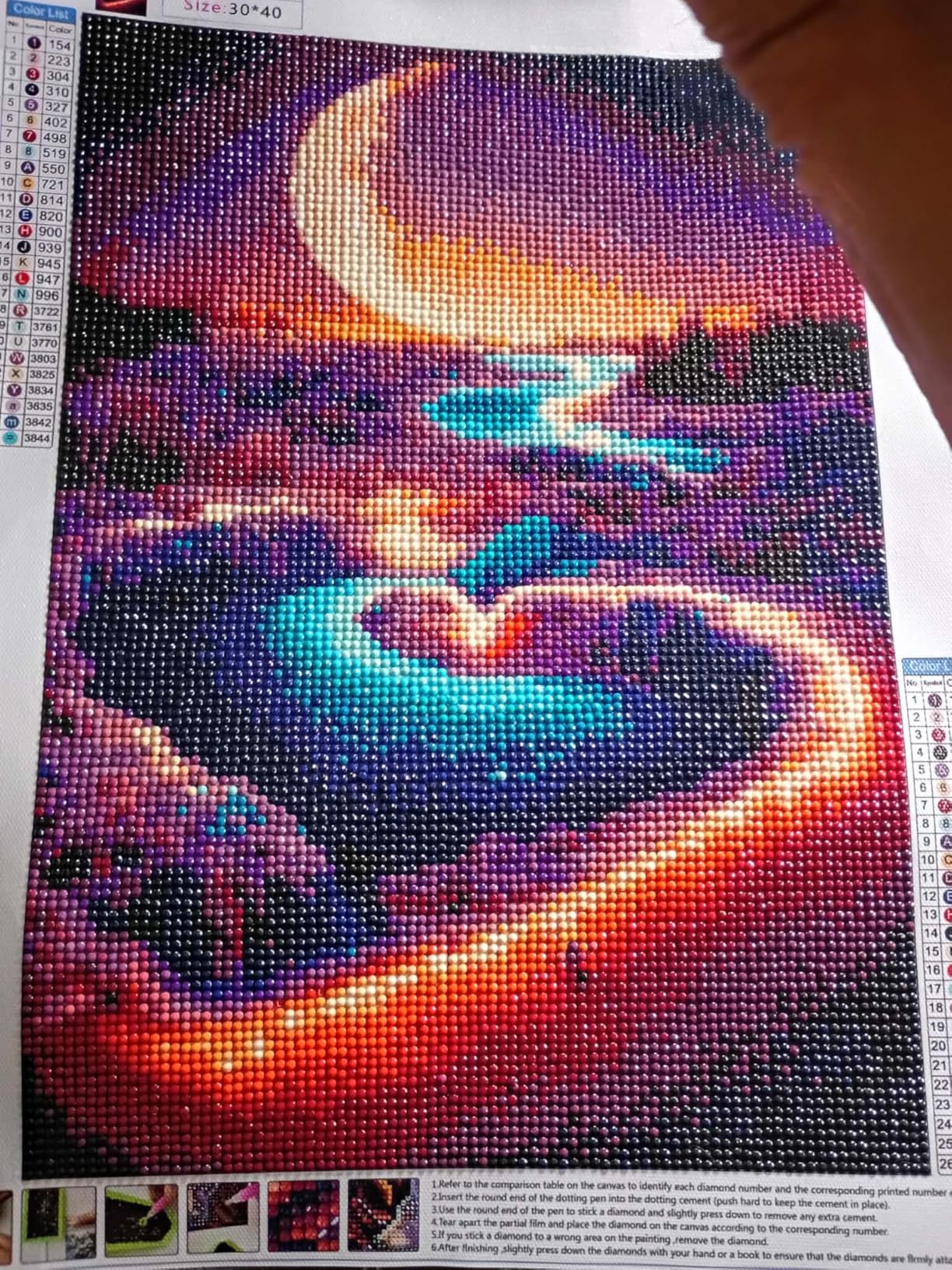 12 pk 5D Large Advanced Diamond Art Kits for Adults Multiple Packs DIY Club Round Full Drill Diamond Painting Moon Colorful with Crystal Gem Art Painting Kits Set Beginners Canvases12 x 16 Inches customer photo 2