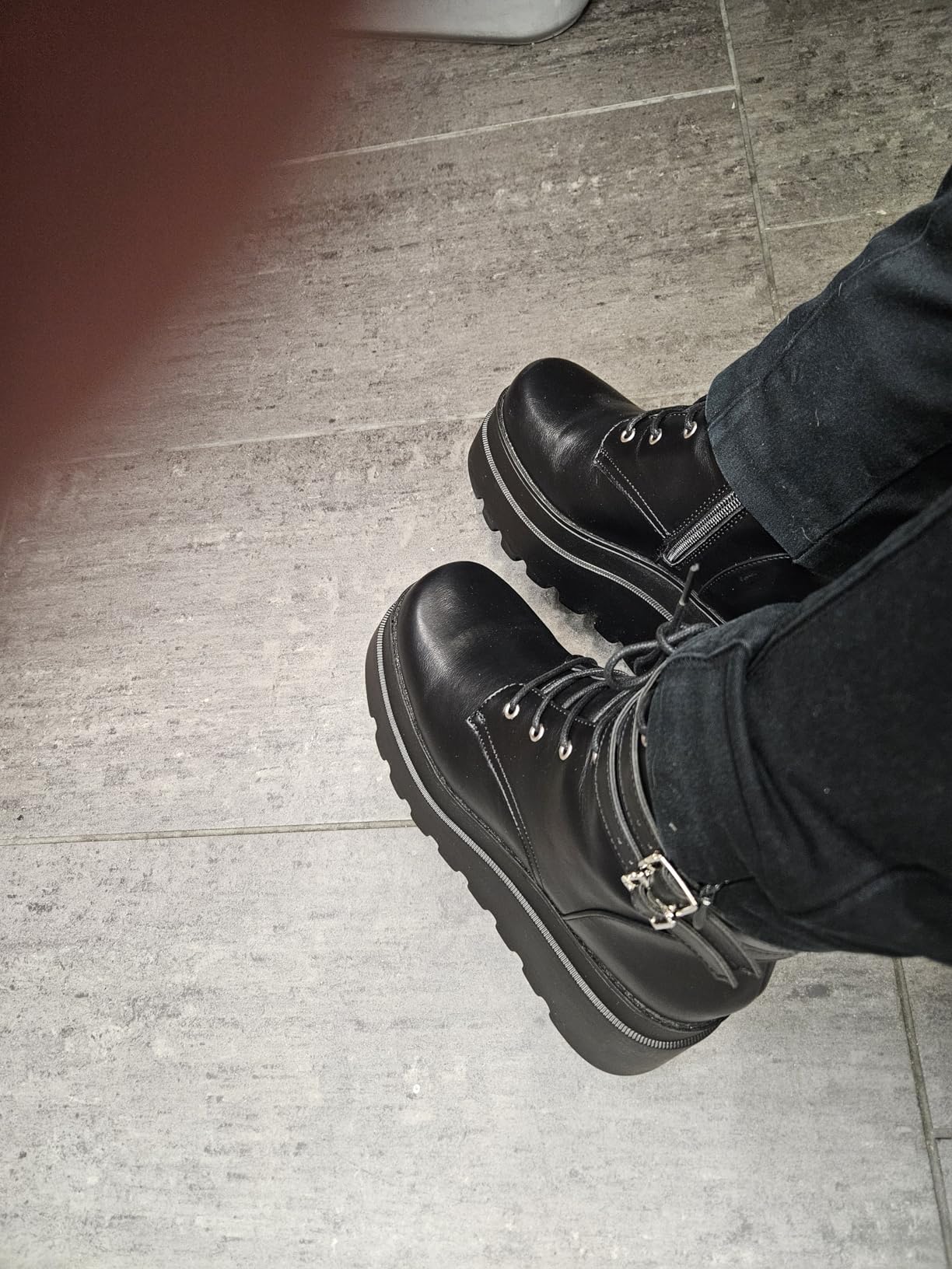 DREAM PAIRS Women Platform Combat Goth Lace Up Ankle Boots customer photo 1
