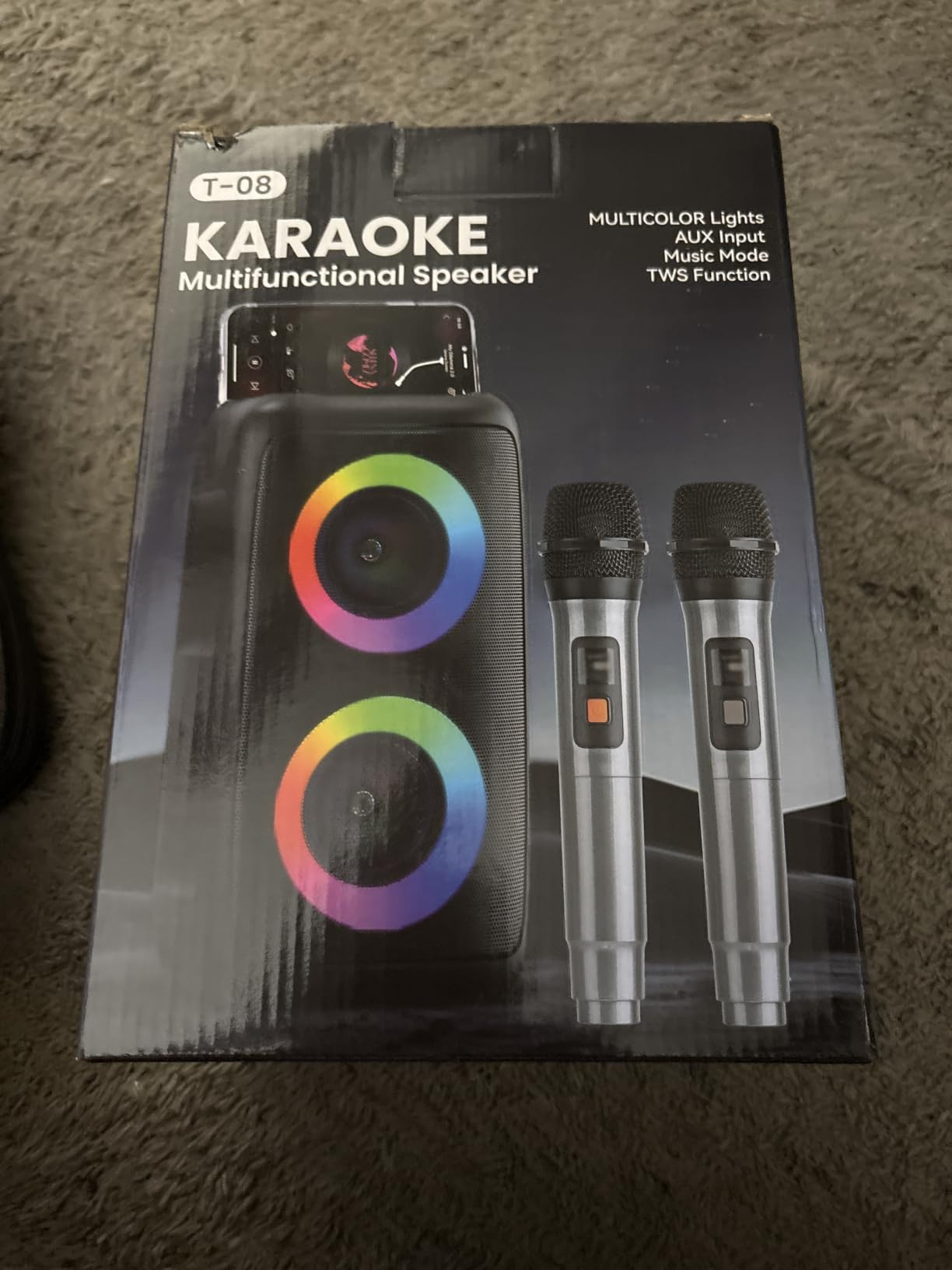 Bluetooth Speaker with 2 Wireless Microphones - Big Party Speaker for Adults Kids Karaoke with Lights customer photo 2