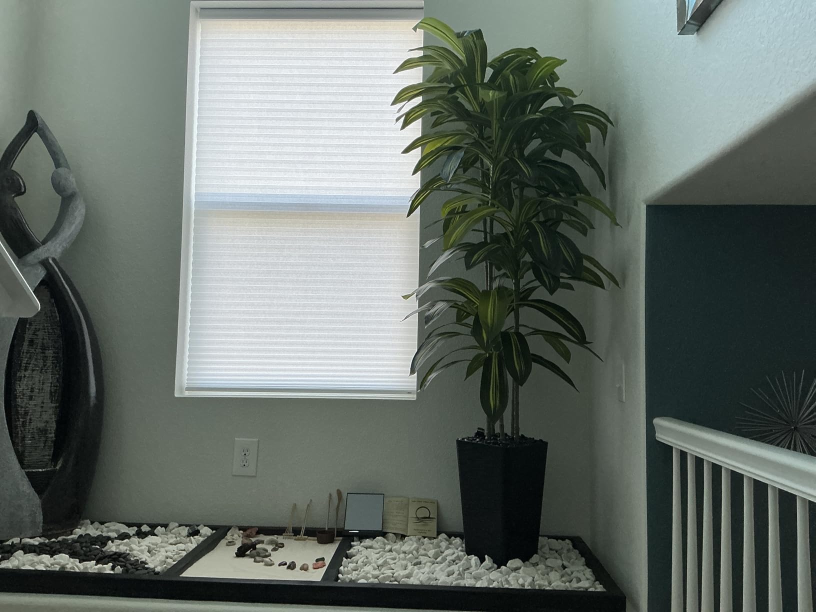 Artificial Dracaena Tree: 6FT Fake Plants Silk Faux Trees (White Pot) | Realistic Fake Floor Plant with Natural Wood Trunk & Lifelike Leaves in Tall Planter for Home Office Decor Indoor & Outdoor customer photo 2