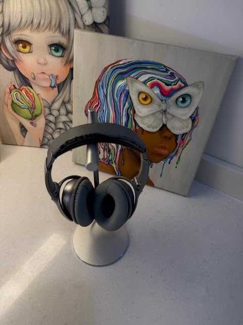 Aluminum Alloy Headphone Stand for Desk with Non-Slip Base - Universal Headset Stand Compatible with Over-Ear, On-Ear and Neckband Headphones (Silver) customer photo 1