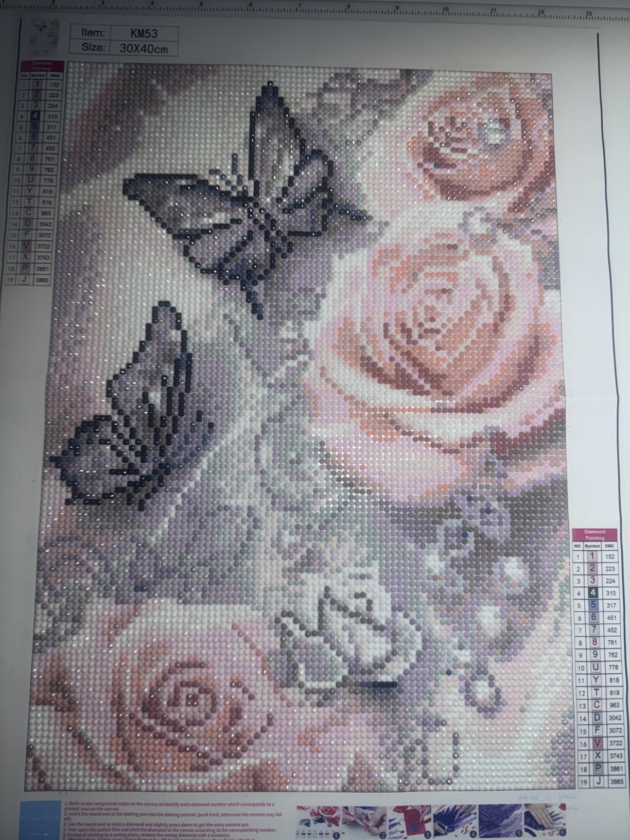 5D Diamond Painting Kits for Adults, Heart Flower Diamond Art Kits | DIY Full Drill Diamond Dot Gem Painting for Home Wall Decor 13.78x13.78inch customer photo 1