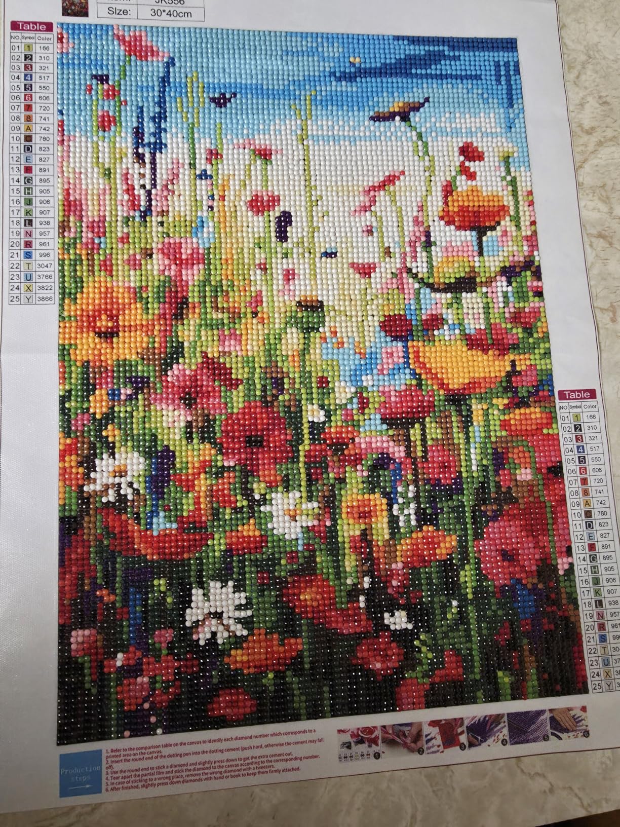 5D Diamond Painting Kits for Adults, Heart Flower Diamond Art Kits | DIY Full Drill Diamond Dot Gem Painting for Home Wall Decor 13.78x13.78inch customer photo 2