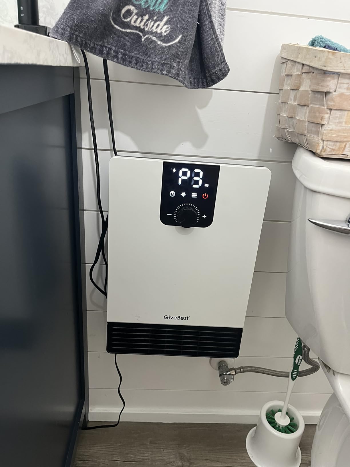 GiveBest Smart Wall Heater, 1500W Electric Space Heater for Indoor Use | 3 Heating Modes, Adjustable Thermostat, 24H Timer, Fast Heating, Easy Mounted for Bathroom, Bedroom, Office, Home, White customer photo 1
