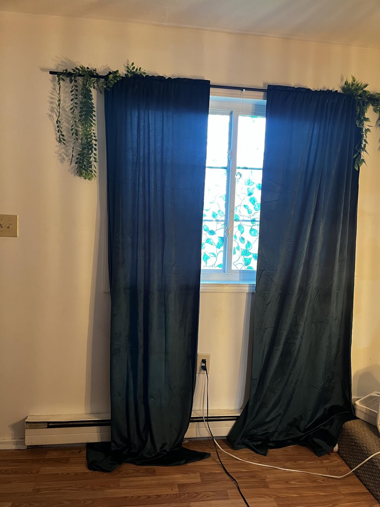 SimpleHome Golden Brown Velvet Curtains 96 Inch for Living Room Rod Pocket | Luxury Blackout Velvet Curtains, Thermal Insulated 2 Panels Room Darkening Drapes, Velvet Bedroom Curtains, W40 x L96, 2 Panels customer photo 1