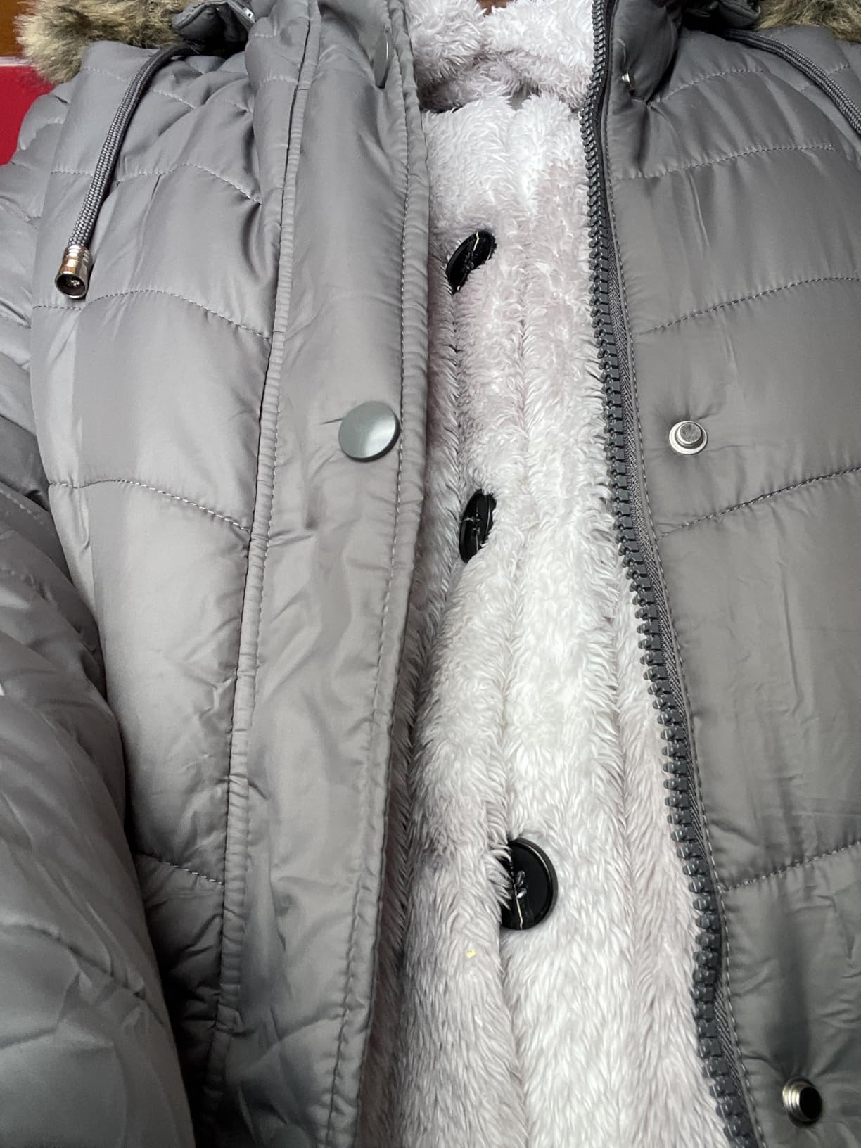 Women's Long Winter Puffer Coat Thicken Fleece Lined Down Jacket customer photo 1