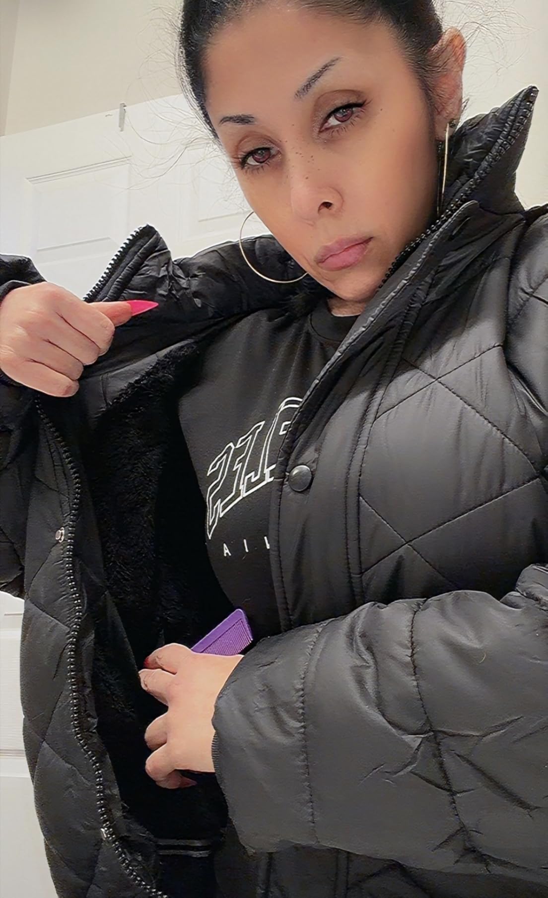 Women's Long Warm Winter Coat Thickened Fleece Lined Down Jacket customer photo 1