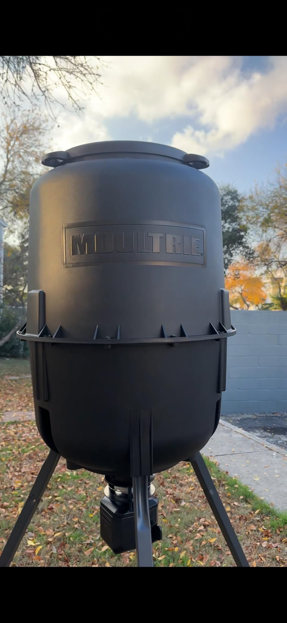 Moultrie 250 Lb Pro Hunter III Tripod Feeder - Bluetooth App Control | 10 daily feed times, large 250 lb capacity, solar ready customer photo 1