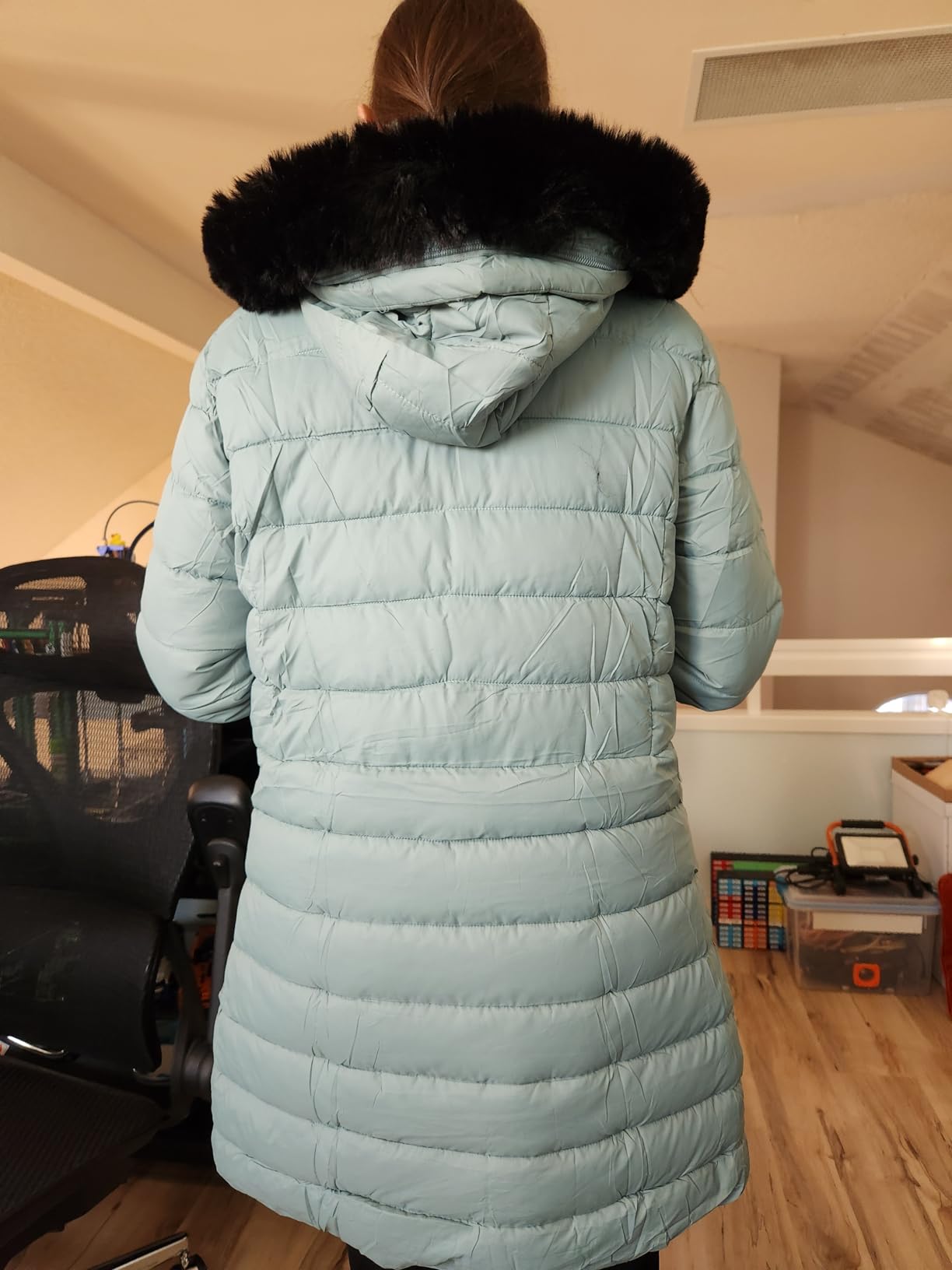 GOLDLADIES Women's Waterproof Long Hooded Down Jacket | Thickened Winter Puffer, Warm for Hiking & Outdoor, Durable Shell, Adjustable Hood, Multiple Pockets customer photo 2