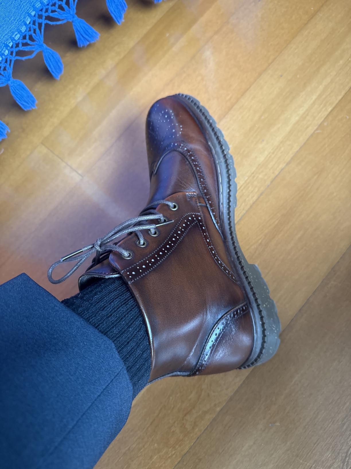 Mens Motorcycle Combat Boots, Genuine Leather Dress Casual Zipper Fashion Boots for Men customer photo 1