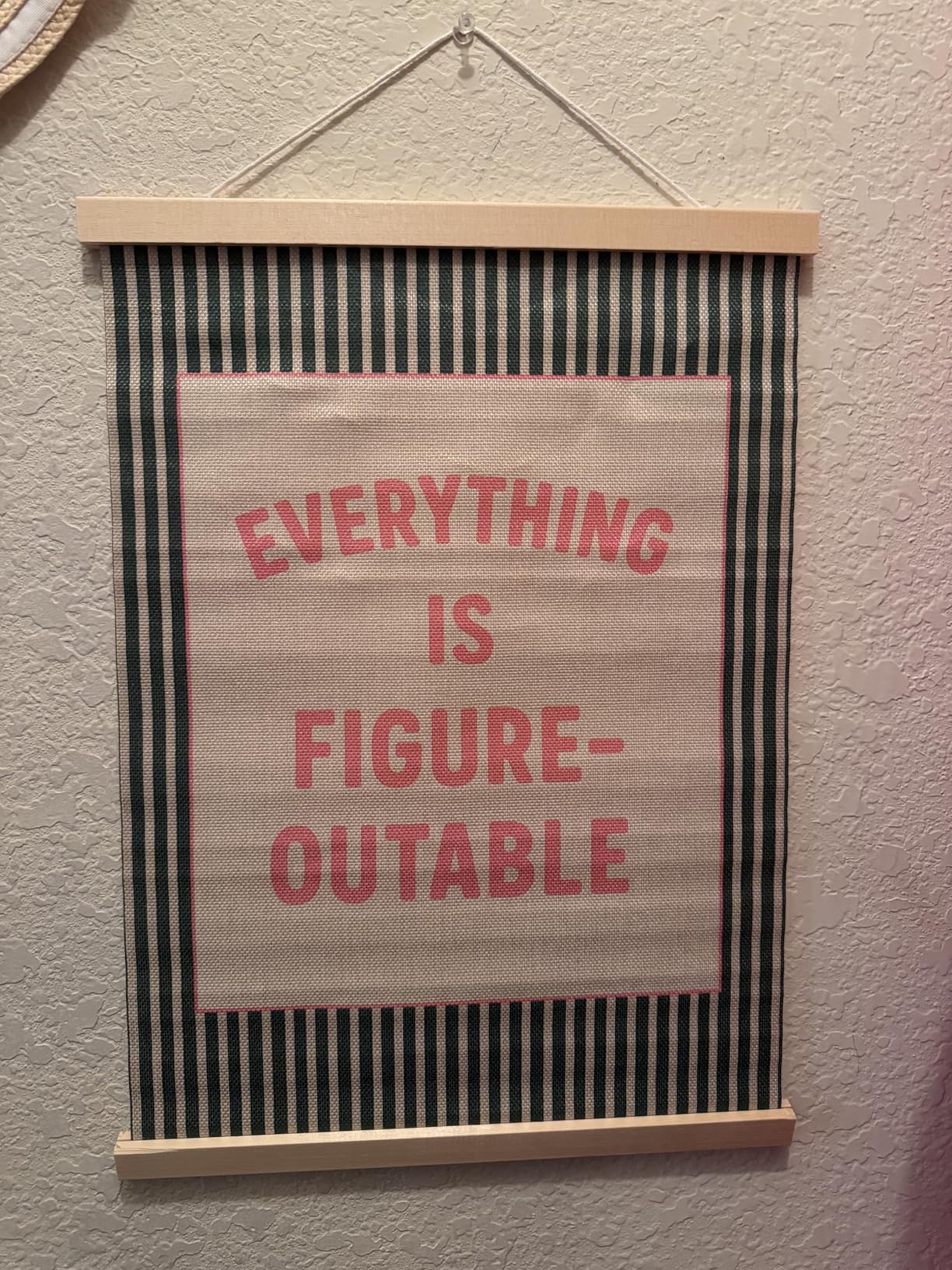 FGFK Everything Is Figureoutable Positive Affirmations Wall Art Poster Hanger Frame, Retro Pink and Green Inspirational Canvas Prints Framed Wall Decor for Office Classroom Home Bedroom, 12x16 Inch customer photo 2