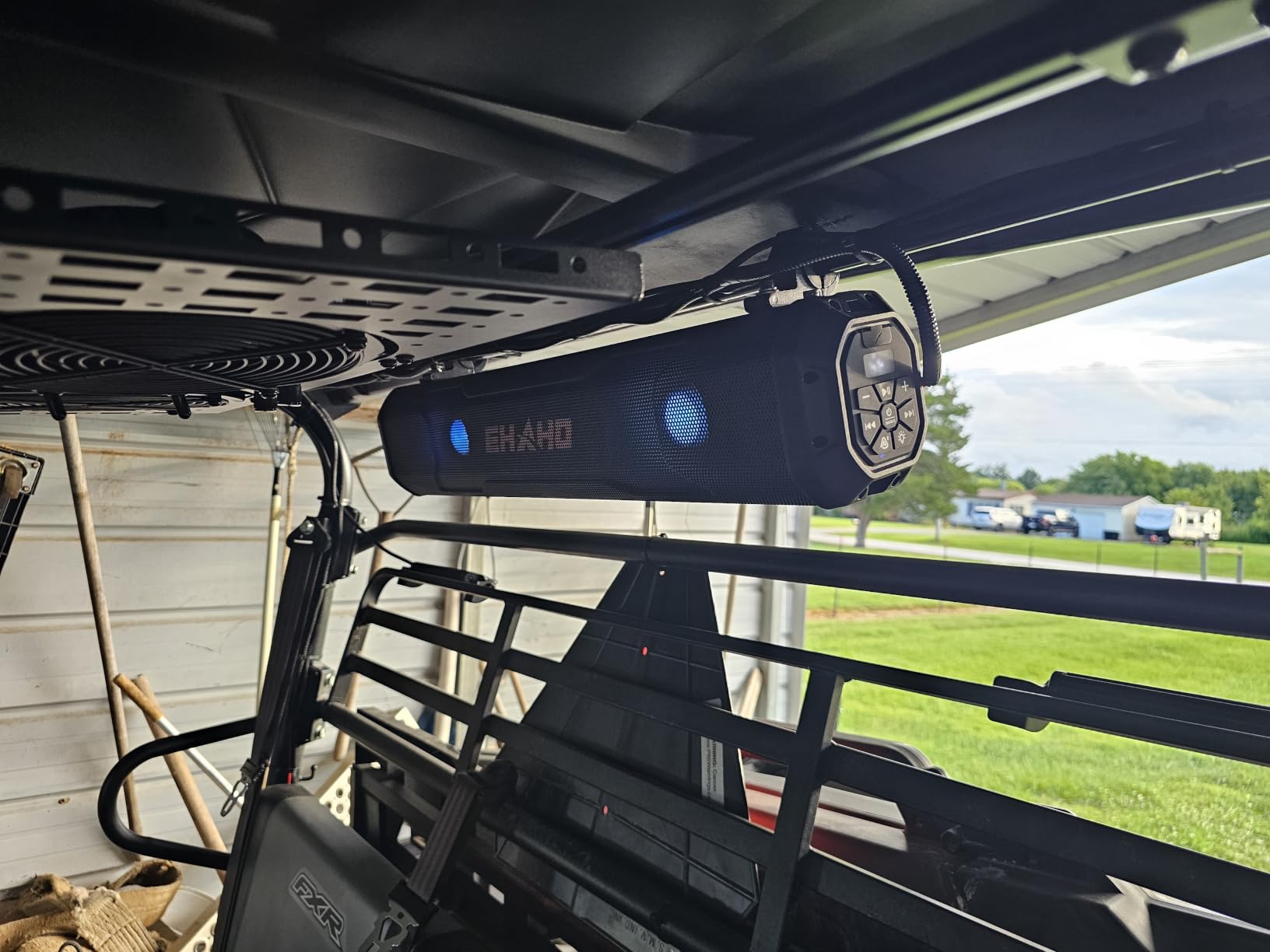 Ehaho 26 Inch 6 Speaker UTV Sound Bar, Bluetooth Golf Cart Speakers [Color Changing RGB & Strobe Light] IP66 Waterproof ATV Speaker System, SXS SoundBar Compatible with Polaris RZR CFmoto Can-Am customer photo 1