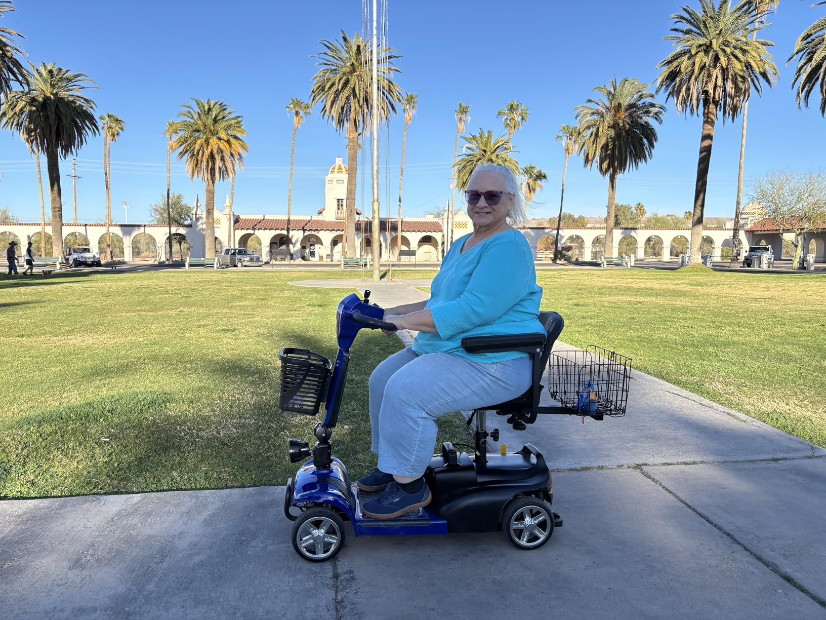 Ecomobi 32 Miles Heavy-Duty 1000W Mobility Scooter for Seniors & Adults | 500LBS Load, 15MPH, Bluetooth Speaker & GPS tracker, Full Suspension, USB Charging & Dual Baskets, 20° Climbing customer photo 1