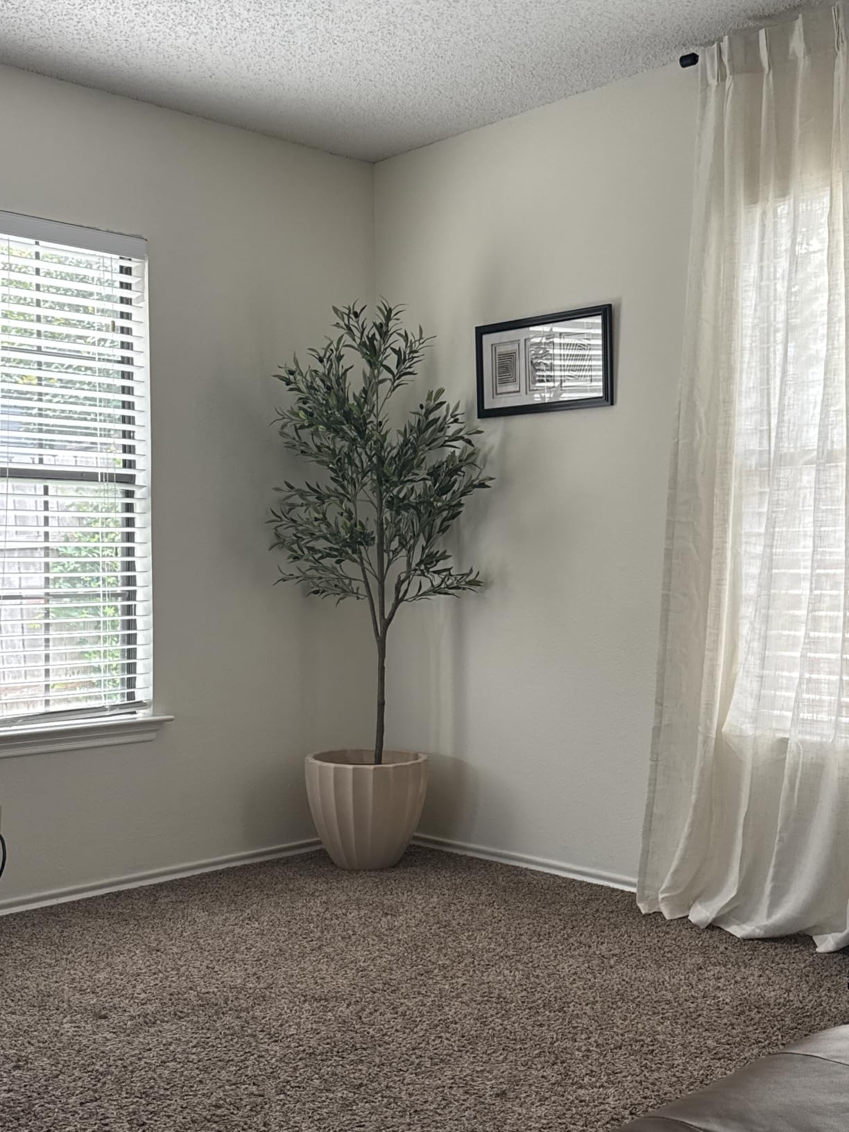 Alupssuc 6ft Olive Tree Artificial Indoor, Fake Tree Potted Faux Olive Trees with Lifelike Fruits and Realistic Leaves, Artificial Plants Indoor Fake Plants for Modern Home Office Living Room Decor customer photo 2